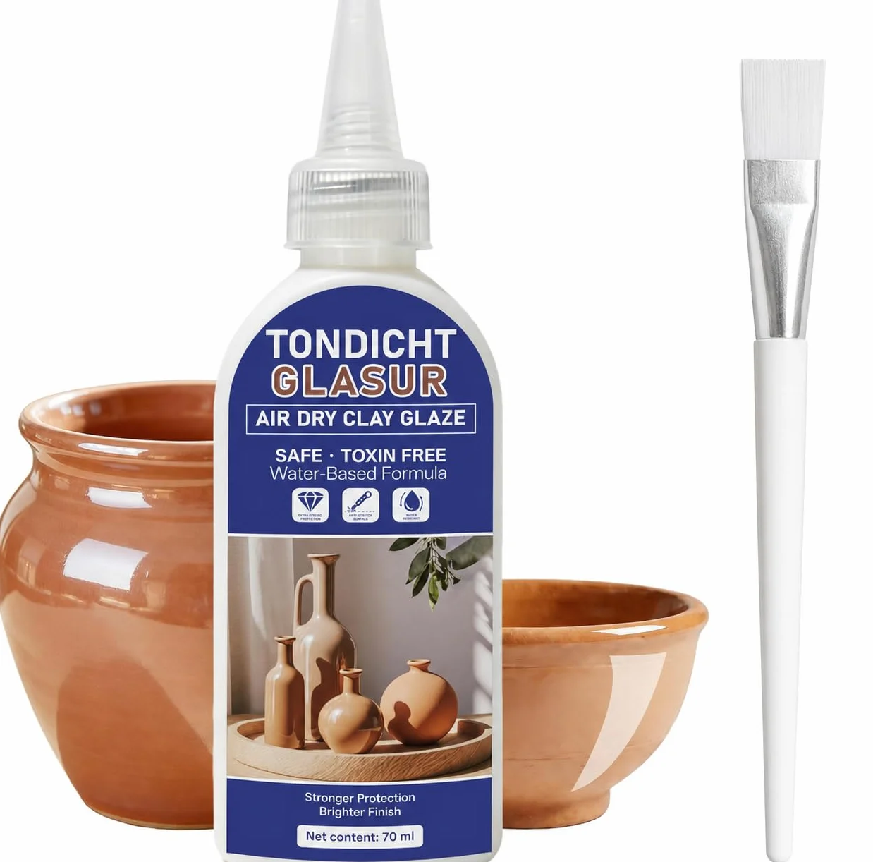 Uszczelniacz do gliny i warnish (70 ml) – wodoodporny, Air-Drying, błyszczący
