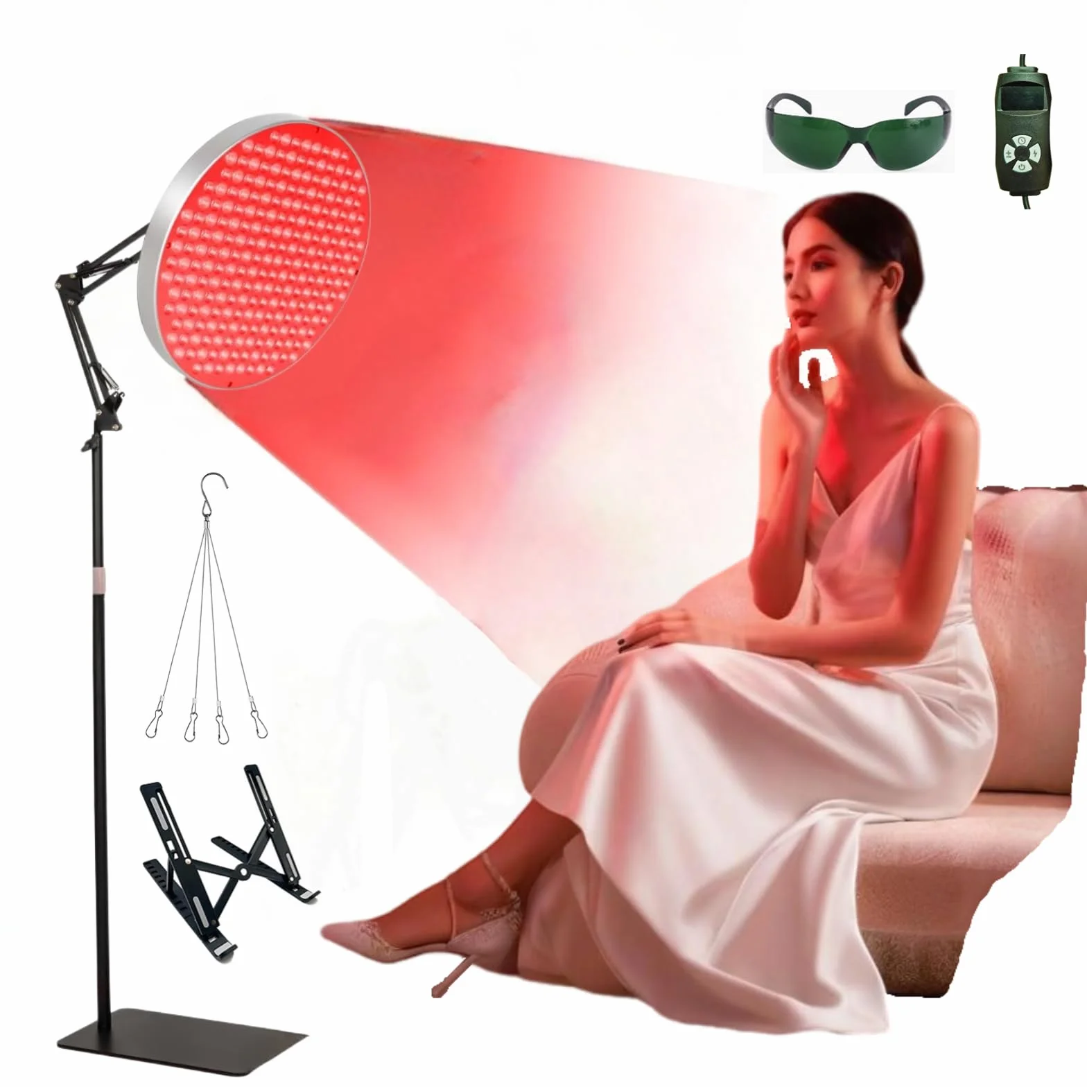 50W Lampa panelowa do terapii światłem czerwonym, 660nm i 850nm Urządzenie do terapii światłem czerwonym bliskiej podczerwieni do całego ciała, twarzy, szyi, pleców,talii,łagodzenia bólu kolan,250 LED