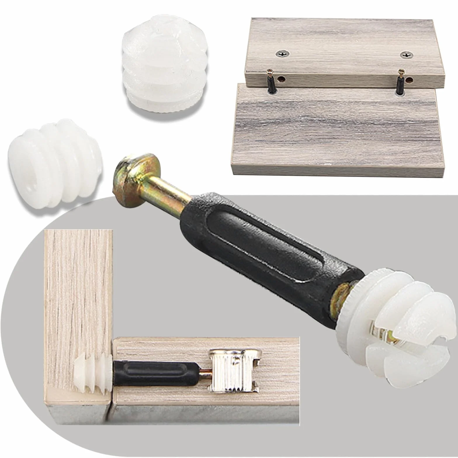 50 zestawów łączników meblowych M15 M6 x 40 mm do szafki komody
