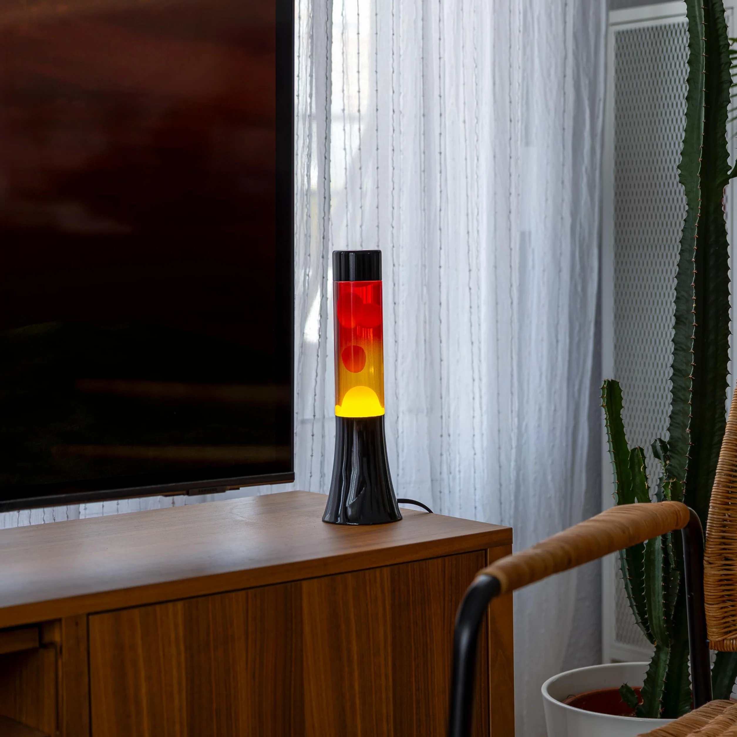 Fisura Lampa Lawowa Gradient 30 cm Czarna Podstawa Szkło Gradientowe