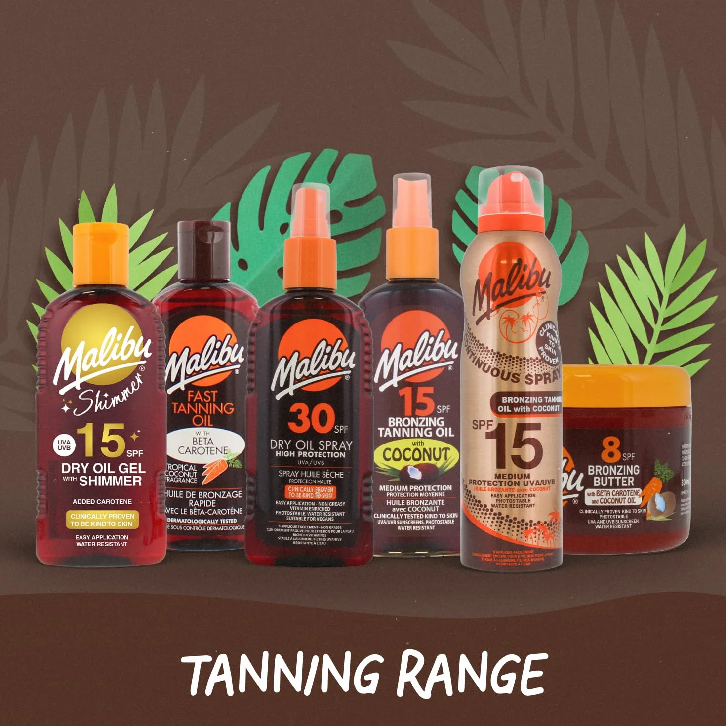 Malibu Sun, Fast Tan, olej do opalania ciągłego w sprayu kokosowym, łatwa aplikacja, 175 ml