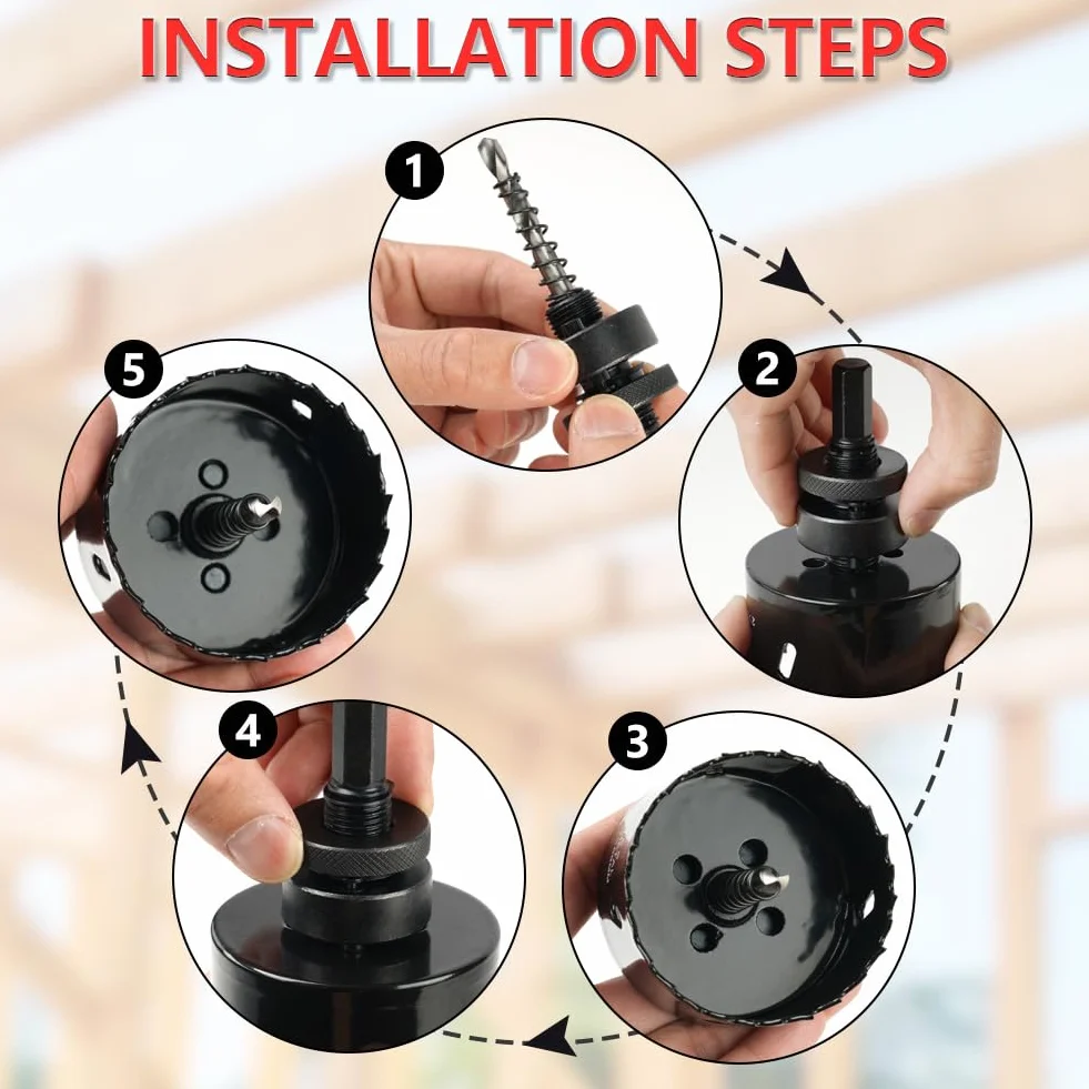 Flintronic Bimetaliczna piła koronowa 68 mm M42 HSS Bi-Metal z adapterem i wiertłem pilotowym do metalu aluminium drewna PVC plastik