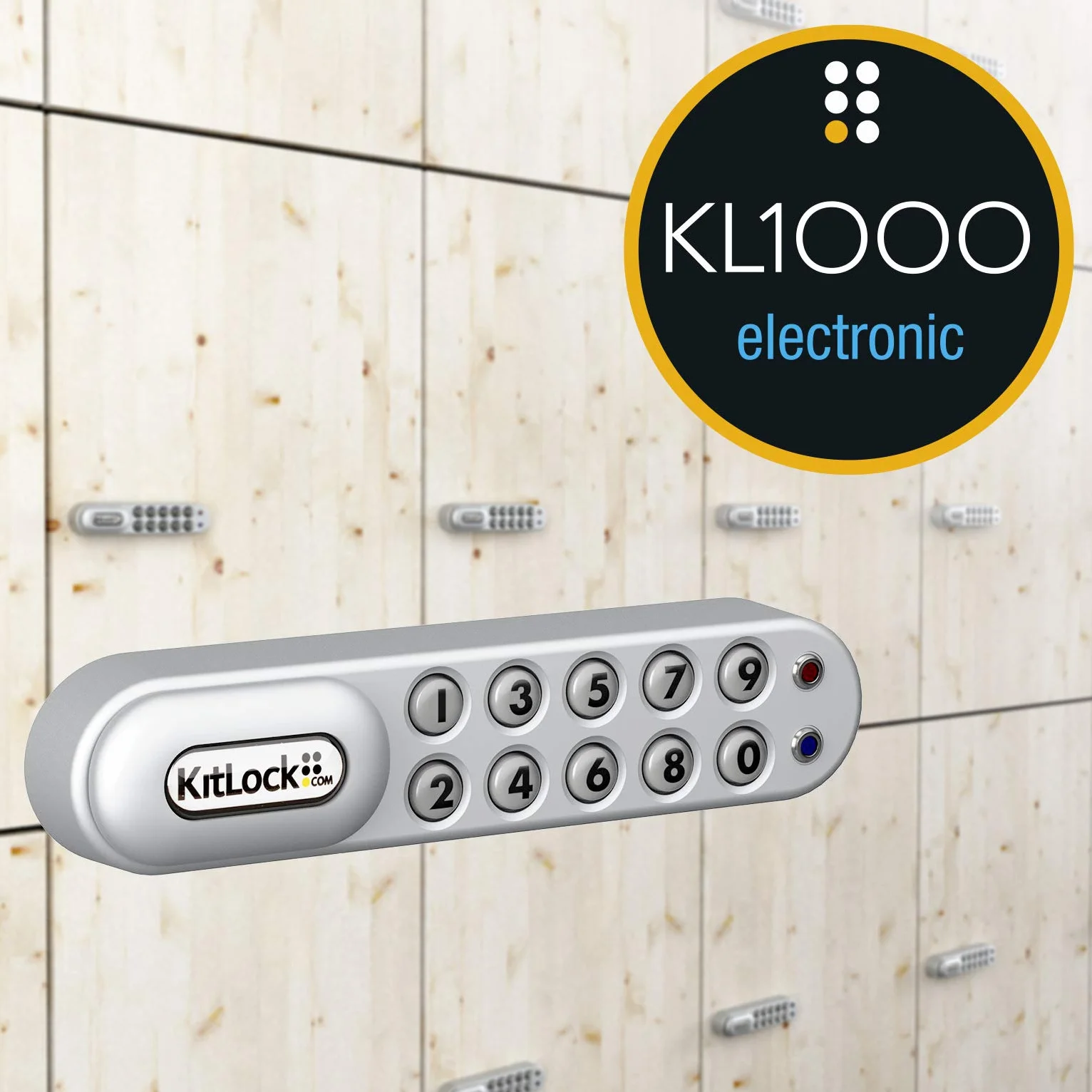 KitLock Zamek elektroniczny KL1000 srebrny bez klucza z zamkiem szyfrowym