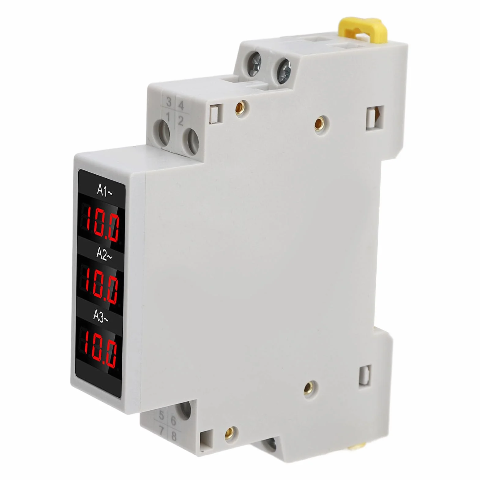 3-fazowy Amperomierz Cyfrowy LED Na szynę DIN AC80-500V 1-100A