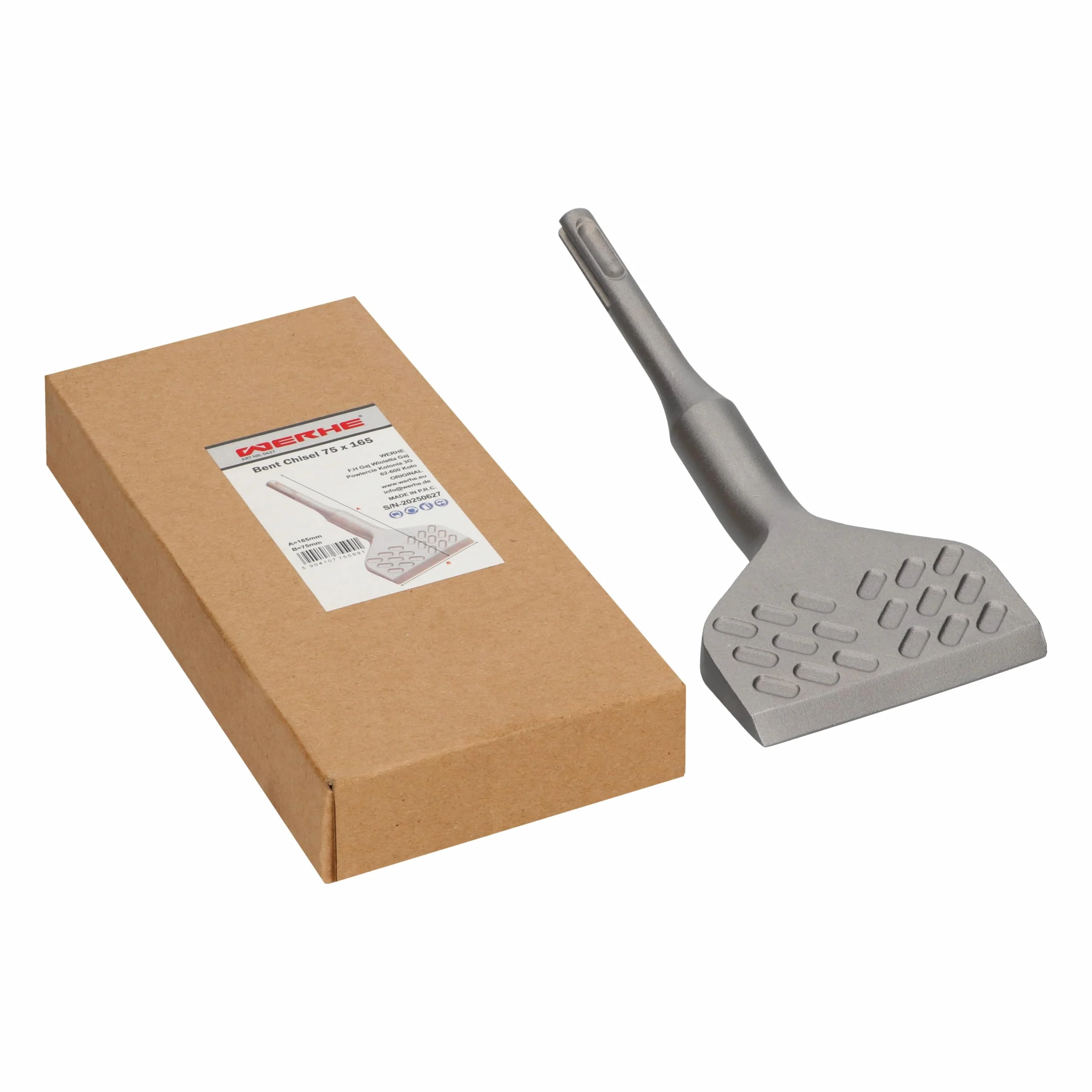 WERHE SDS Plus zakrzywione dłuto łopatkowe 75 x 165 mm – stal hartowana