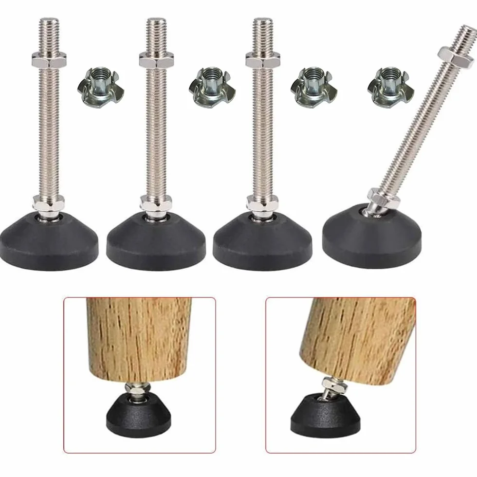 Uni-Fine śruba regulacyjna M8 x 100 mm Ø 50 mm podstawa meblowa 450 kg regulowane nóżki nachylenie 15°