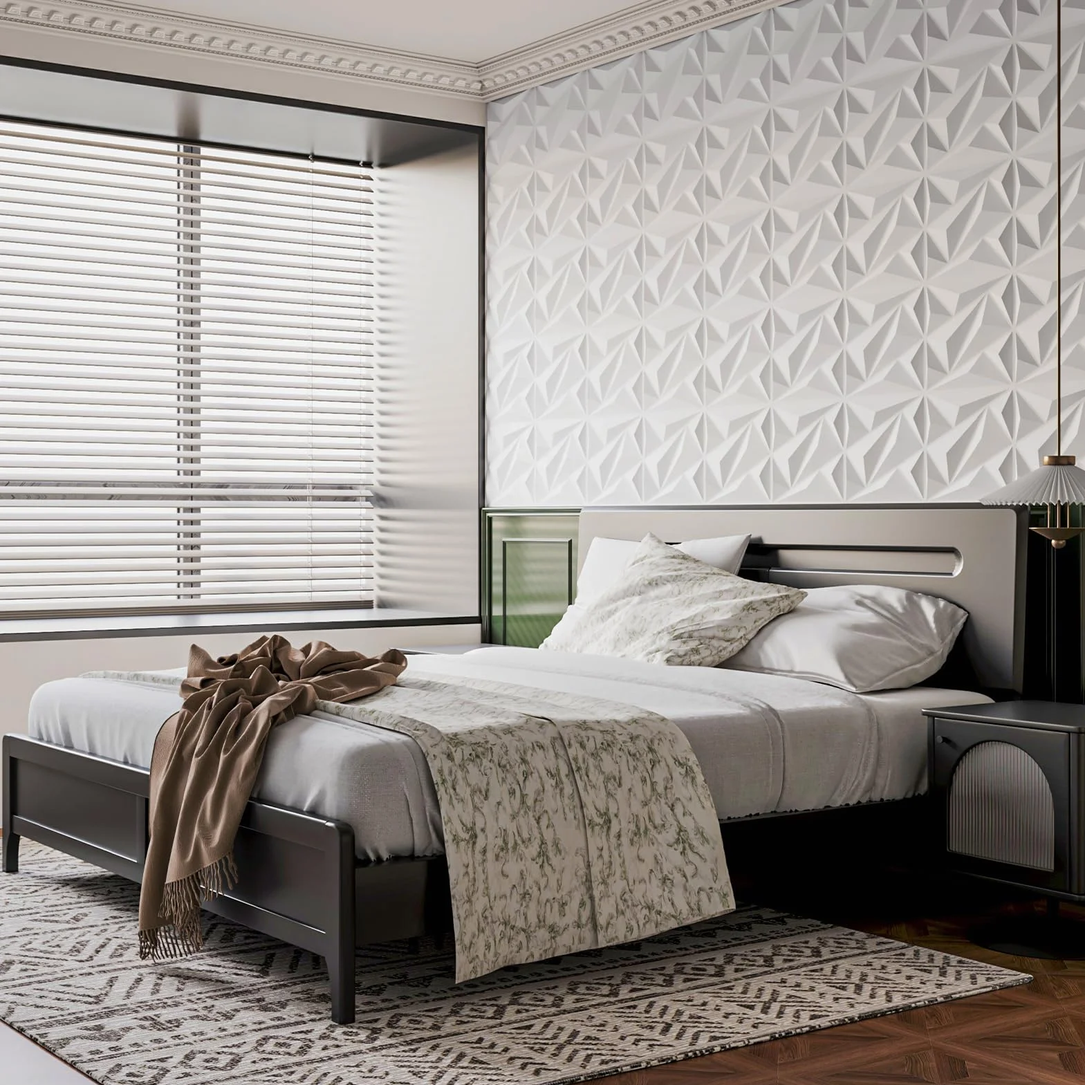 Art3dwallpanels panele ścienne PCW 3D białe 33 panele dekoracja wnętrz