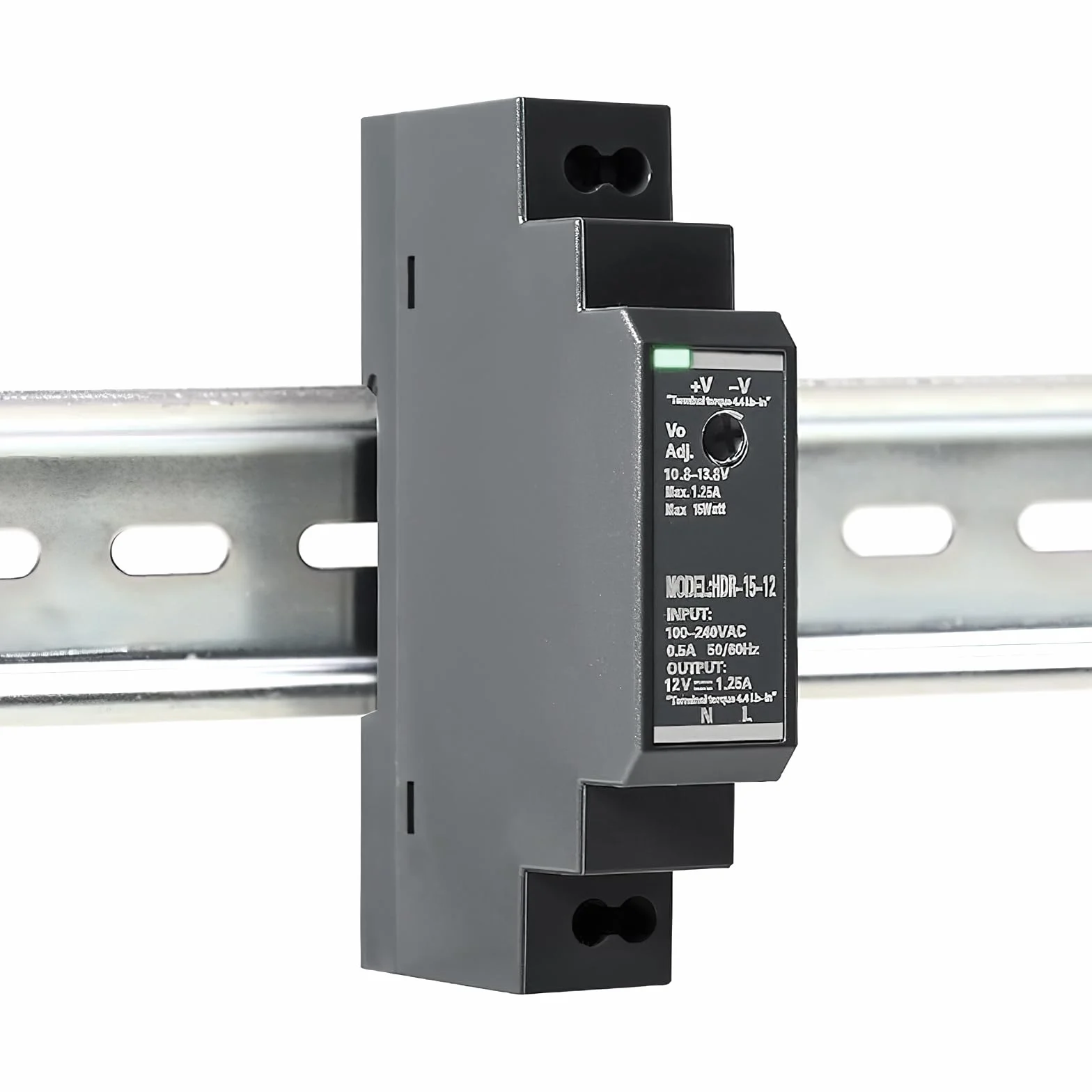 Zasilacz na szynie DIN 12 V DC 1,25 A 15 W, wejście 100-240 V AC 50/60 Hz transformator na szynie DIN do automatyki domowej lub przemysłowej