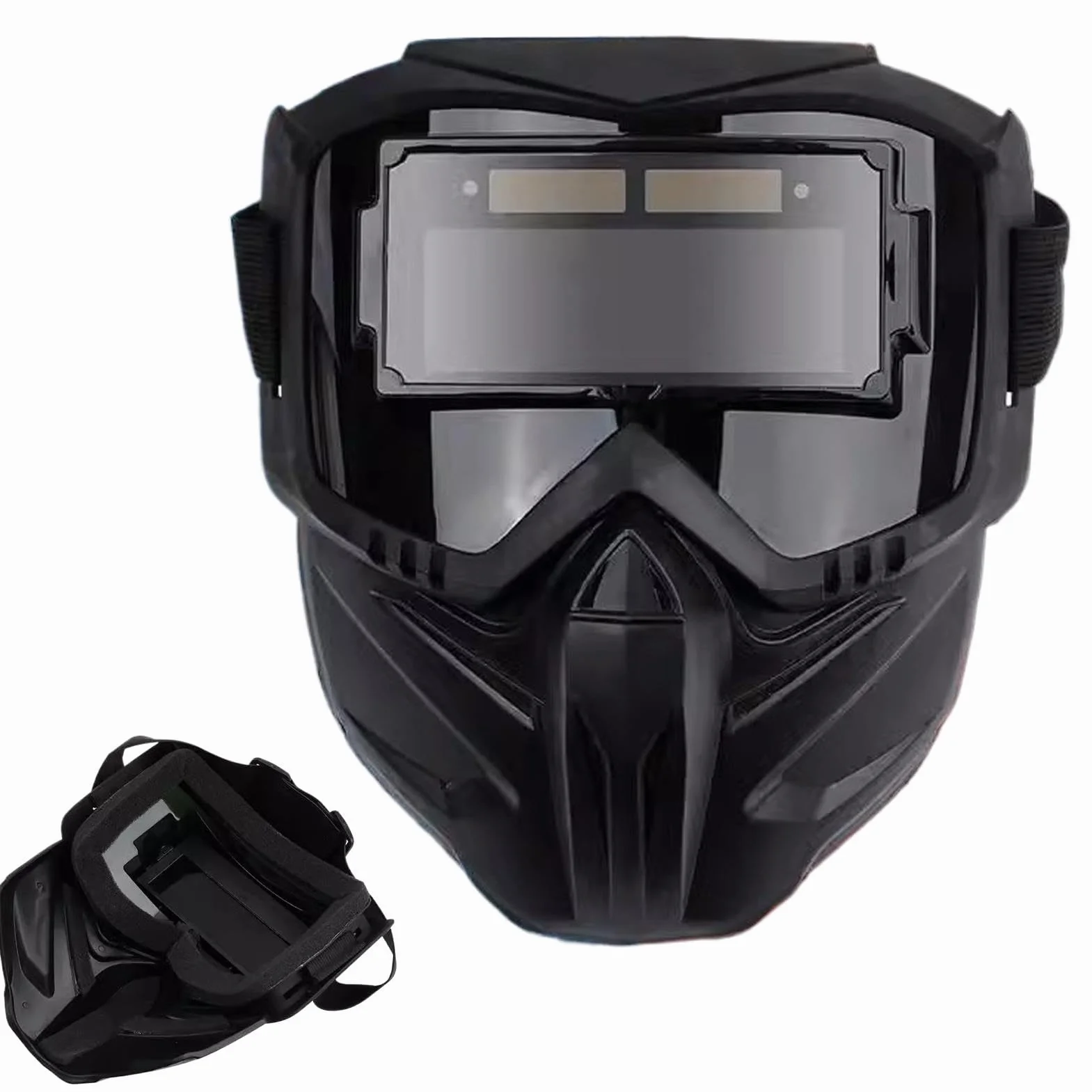 Kask spawalniczy z automatycznym przyciemnianiem, antyodblaskowa, duży widok, oddychająca, termoizolacyjna, pełna osłona twarzy