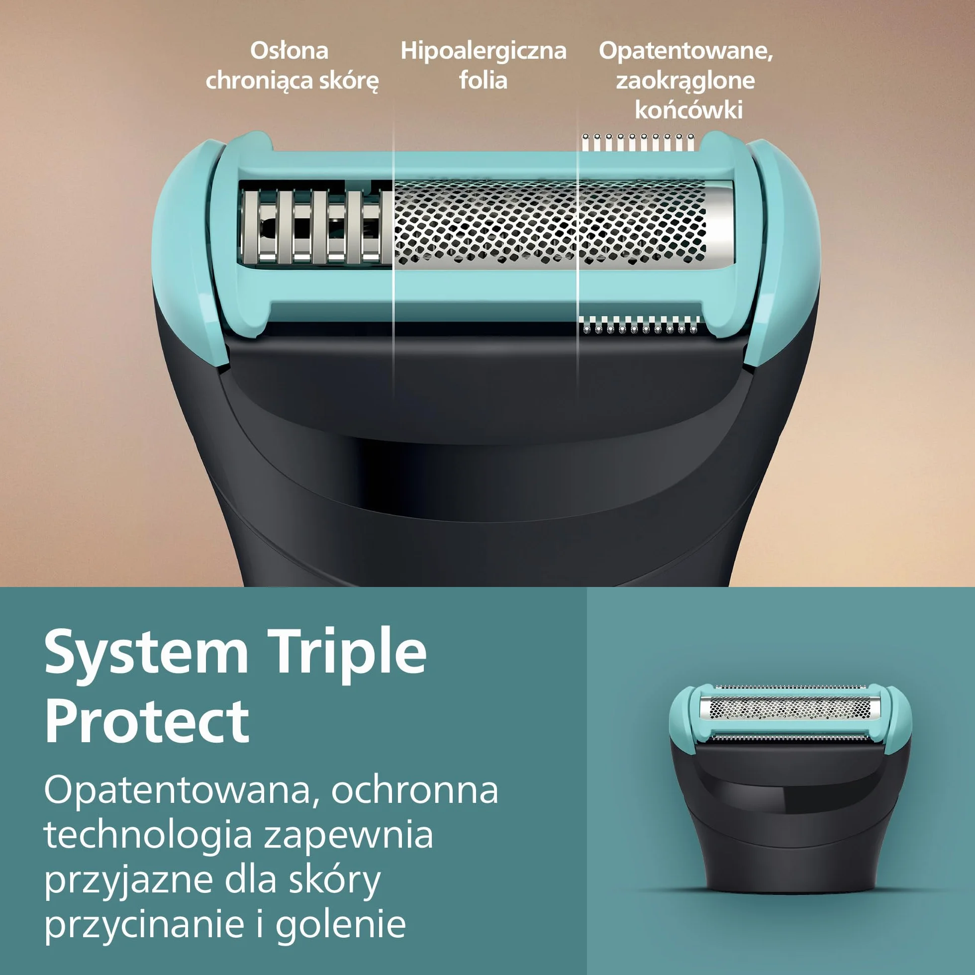 Philips Body Groomer Seria 5000 – trymer do ciała dla mężczyzn Triple Protect, Zapewnia golenie okolic intymnych, Trymer jest w pełni wodoodporny, a jego czas działania wynosi 100 minut; BG5485/30