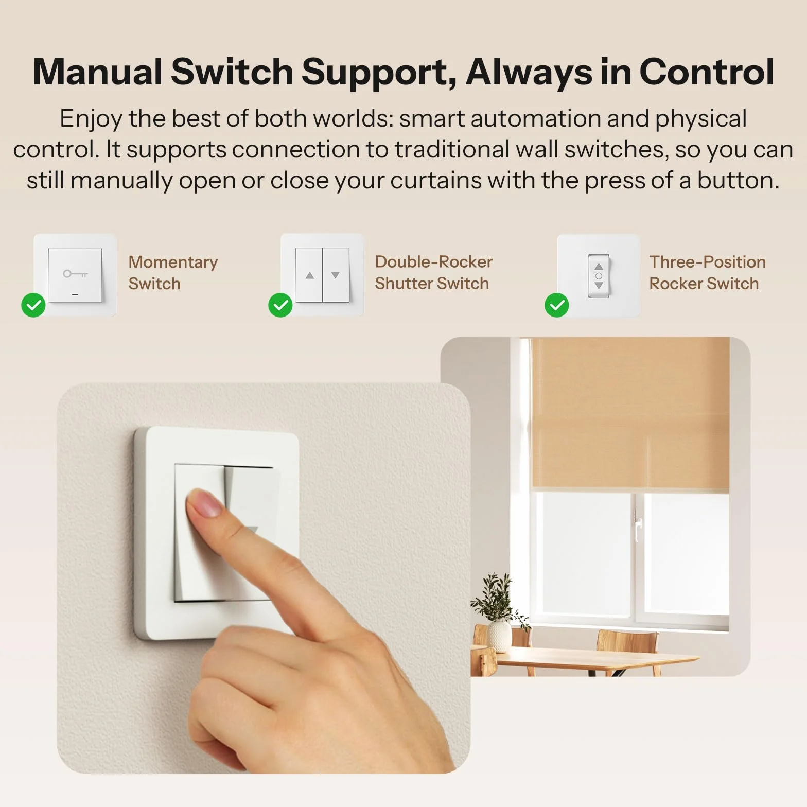 SONOFF Zigbee Przełącznik do Rolet MINI-ZBRBS, Miniaturowy Rozmiar, Sterowanie Procentowe, Repeater Zigbee, Obsługa Alexa/Google Assistant/Home Assistant, Wymagany Przewód Neutralny, Zestaw 2 szt.