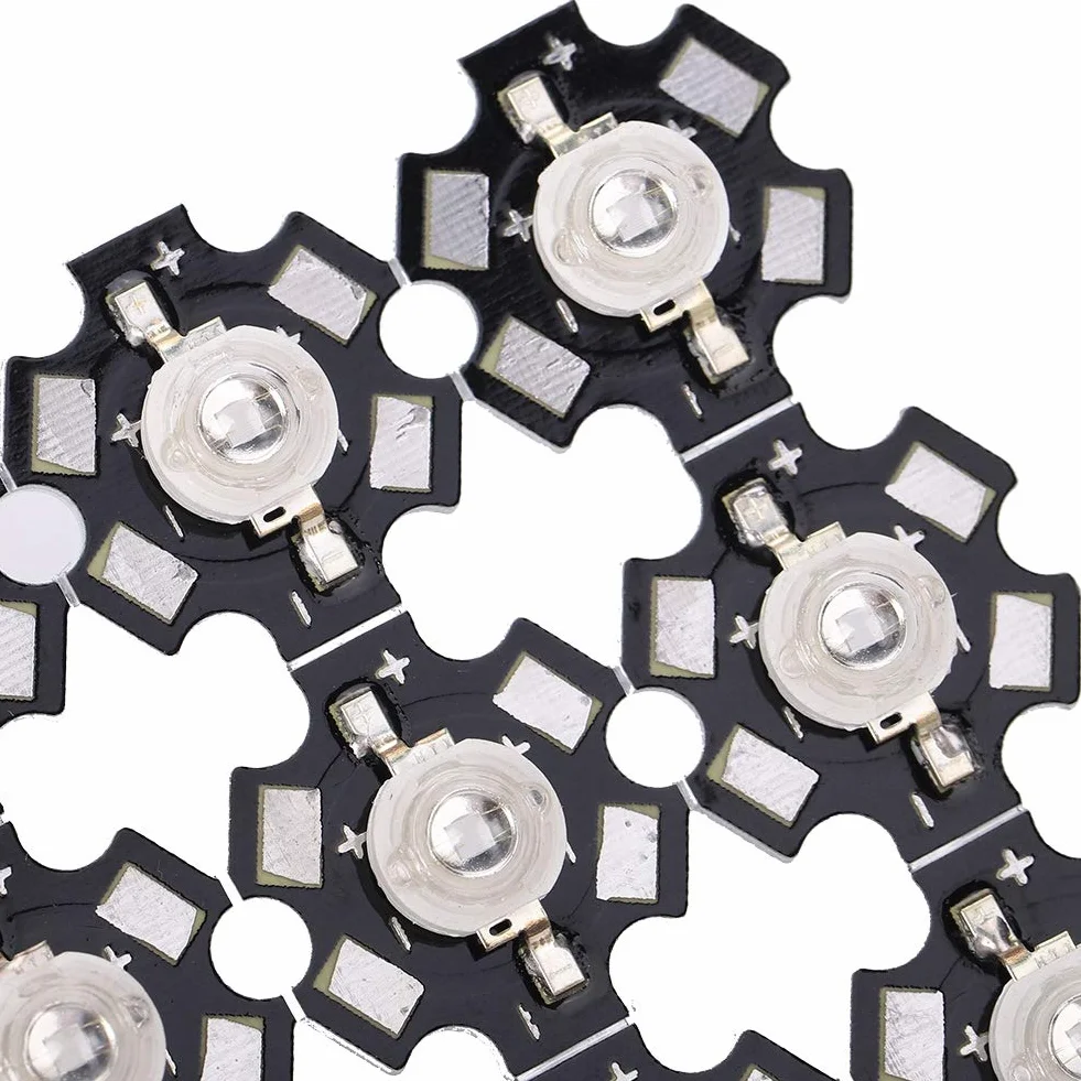 3W 395nm-400nm Ultrafioletowy Układ LED Wysokiej Mocy Koraliki do Lampy UV z Aluminiową Podstawą 25 Szt.