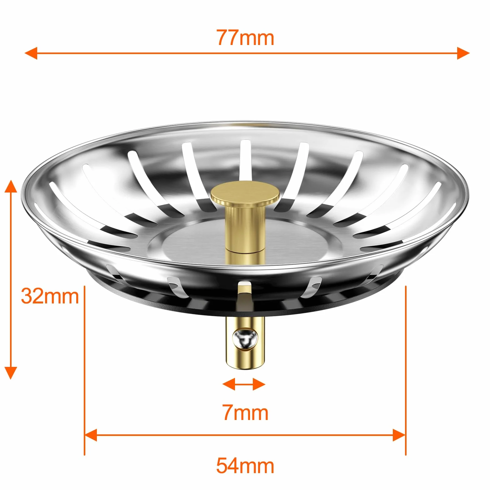 Rseuphiee sitko do zlewozmywaka 2-częściowe Ø 77 mm ze stali nierdzewnej filtr do zlewu kuchennego