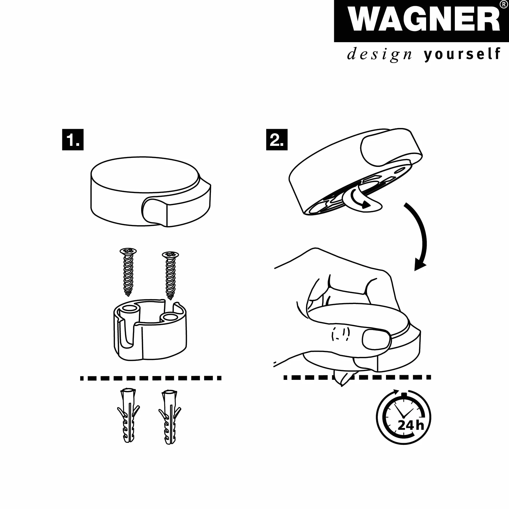 WAGNER Designerski stoper podłogowy do drzwi SCREW OR GLUE/wkręty lub klejone - średnica Ø 50 x 55 x 17 mm, szczotkowany metal, wygląd stali nierdzewnej, kauczuk termoplastyczny, cena designu -