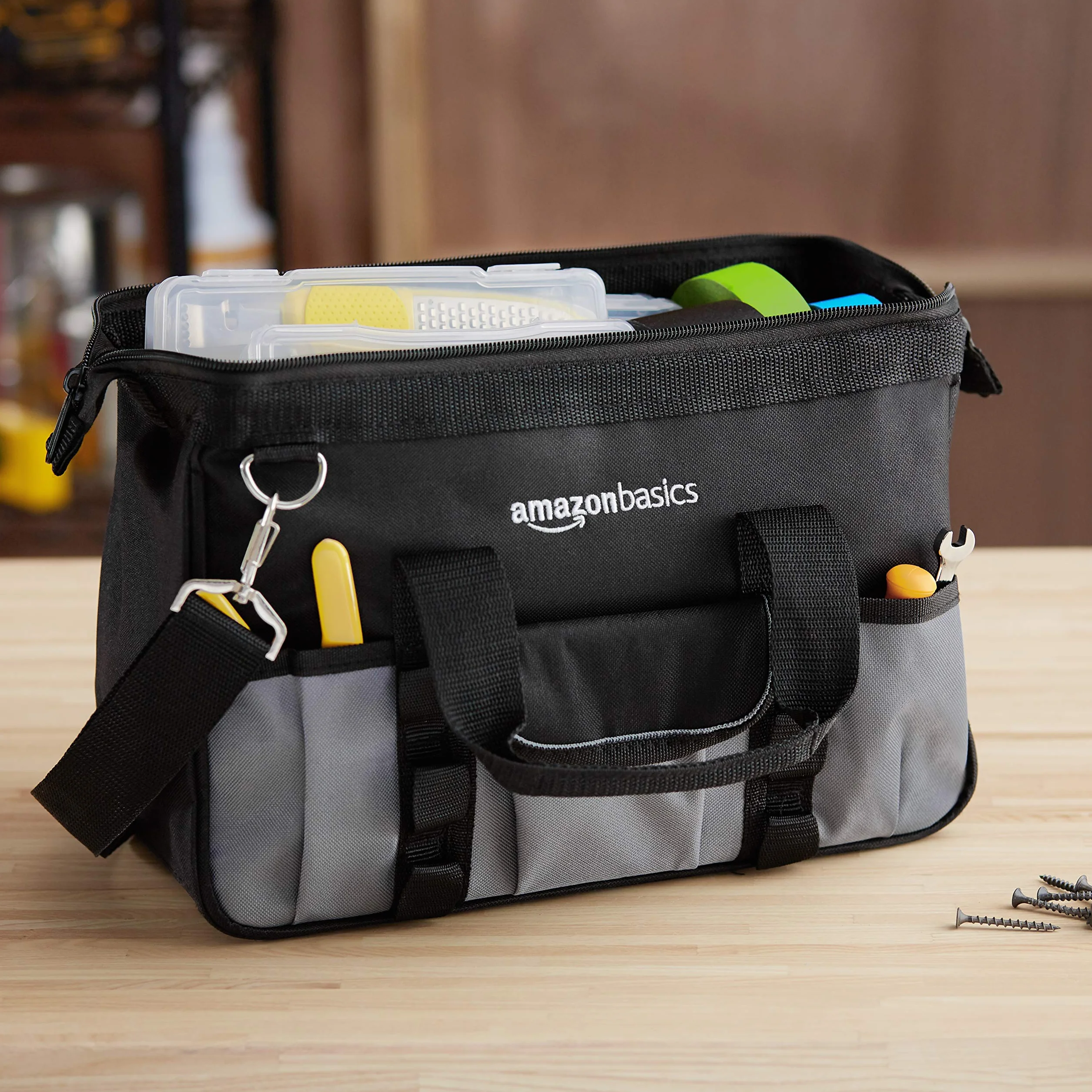 Amazon Basics Torba na narzędzia 32 cm szara srebrna