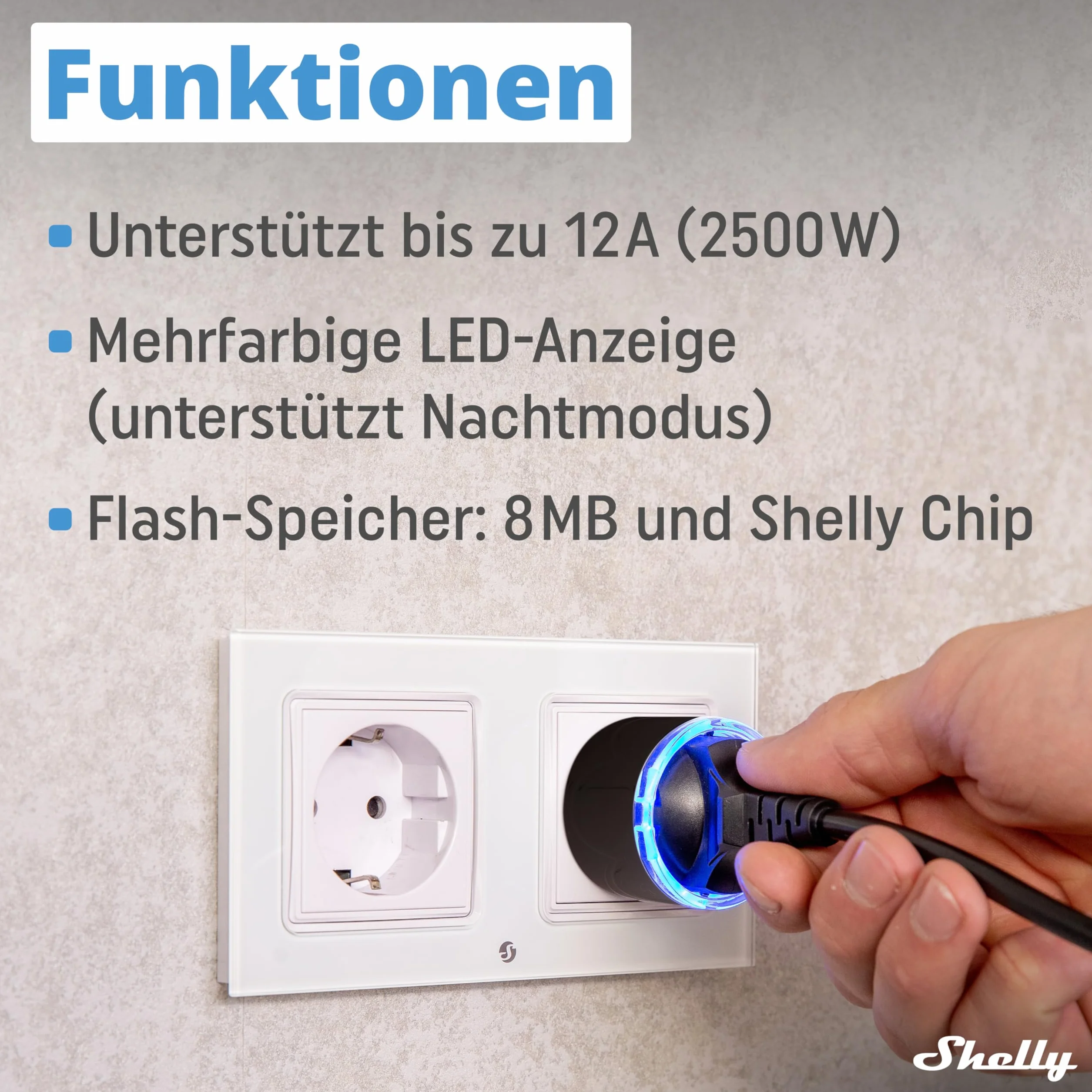 Shelly Plug S MTR Gen3 czarne 4 sztuki inteligentne gniazdko Matter monitorowanie prądu LED