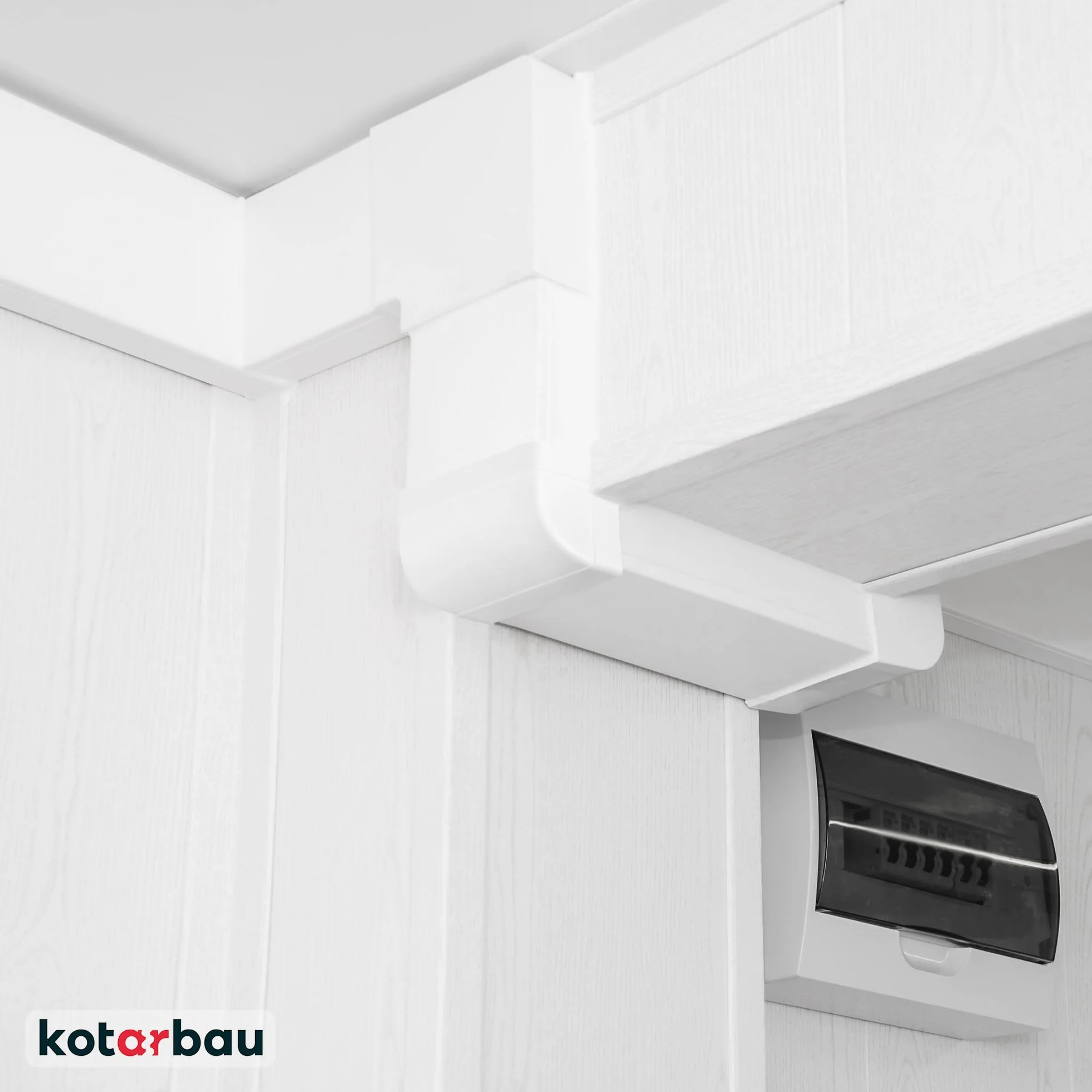 KOTARBAU® Kolano pionowe do kanałów płaskich Białe Plastik 90° 110 mm x 55 mm
