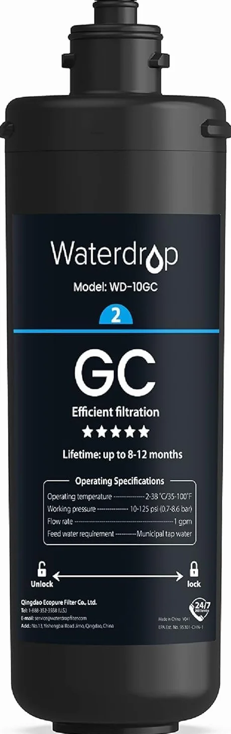 Waterdrop WD-10GC filtr do wody pod zlewem 3-stopniowy system filtrowania