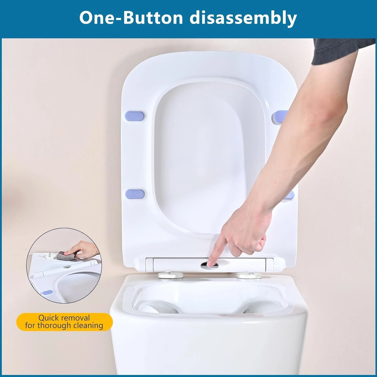 Deska sedesowa wolnoopadająca z duroplastu Quick Release biała