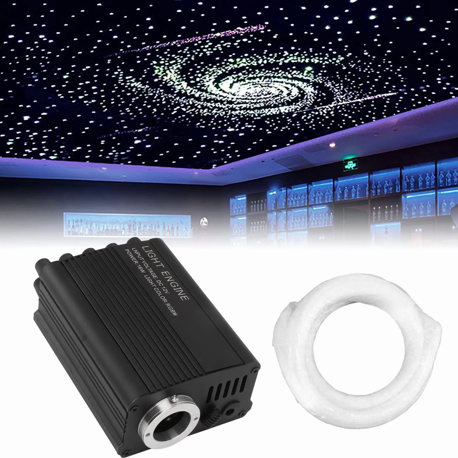 RGBW LED światłowód Gwiazda Sufitowa Zestaw Oświetleniowy Bluetooth DC 12V