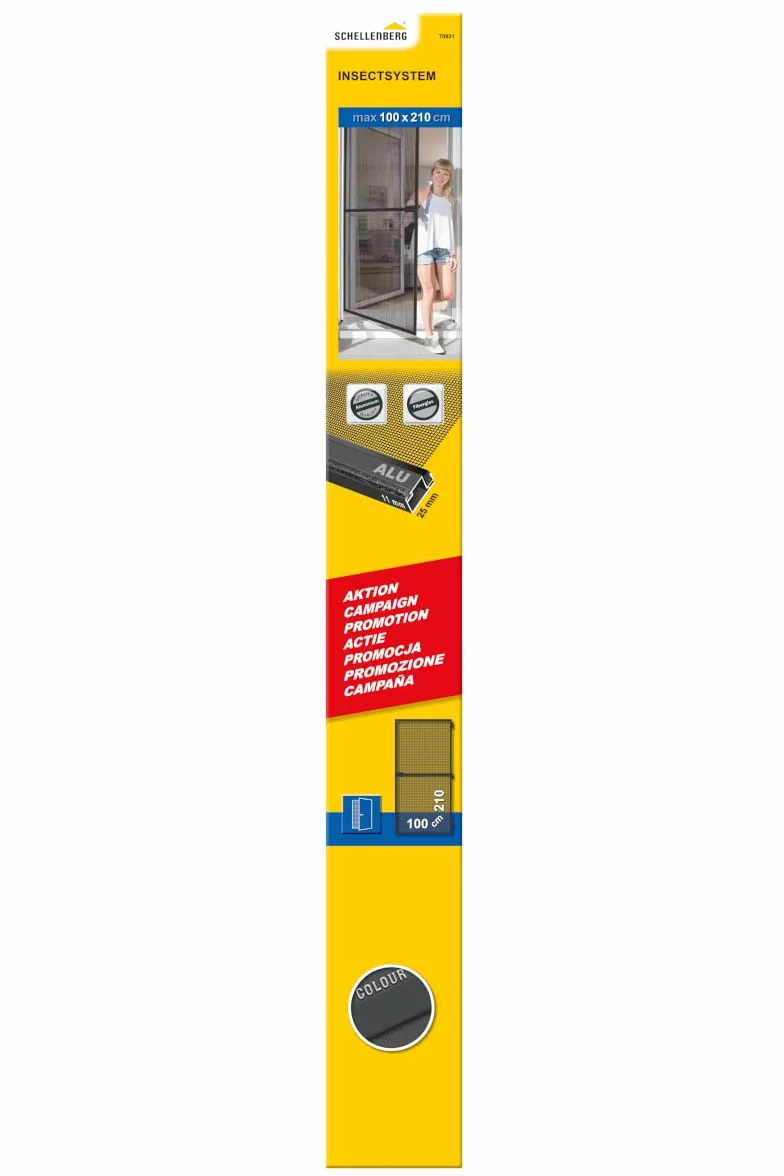Schellenberg moskitiera na drzwi balkonowe 100 x 210 cm antracyt 14 mm
