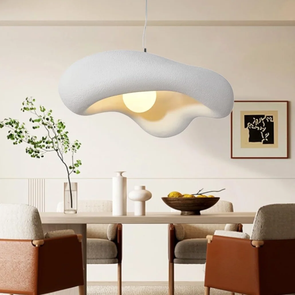 Nordycki Żyrandol Wabi-Sabi Lampa Wisząca Kwiatowa E27 Biały 60cm