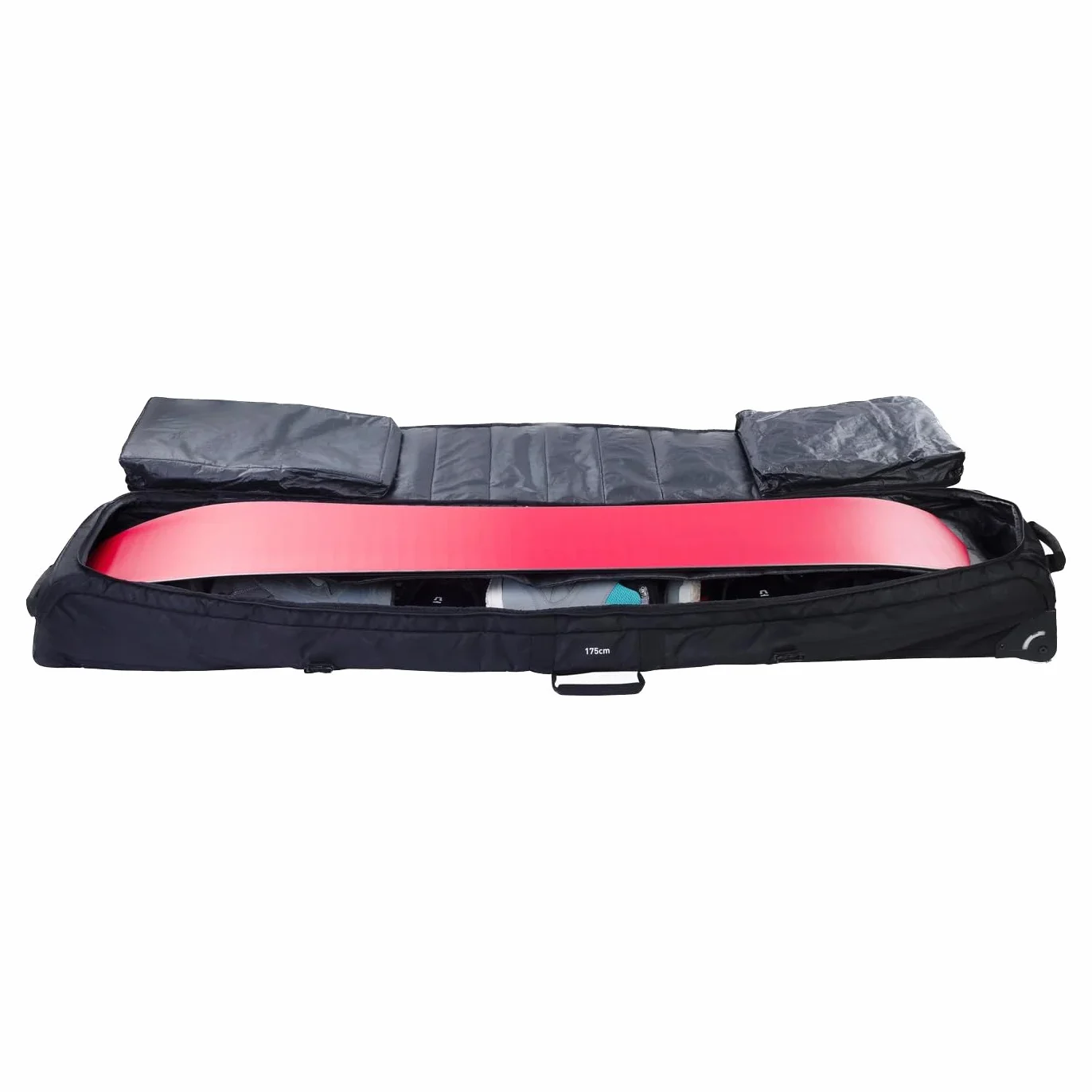 Torba na narty i snowboard EVOC SNOW GEAR ROLLER (na 3-4 pary nart lub 2 deski snowboardowe, wyściełana, składana, wymienne kółka, komora na lawiny, rozmiar: L), wielokolorowa
