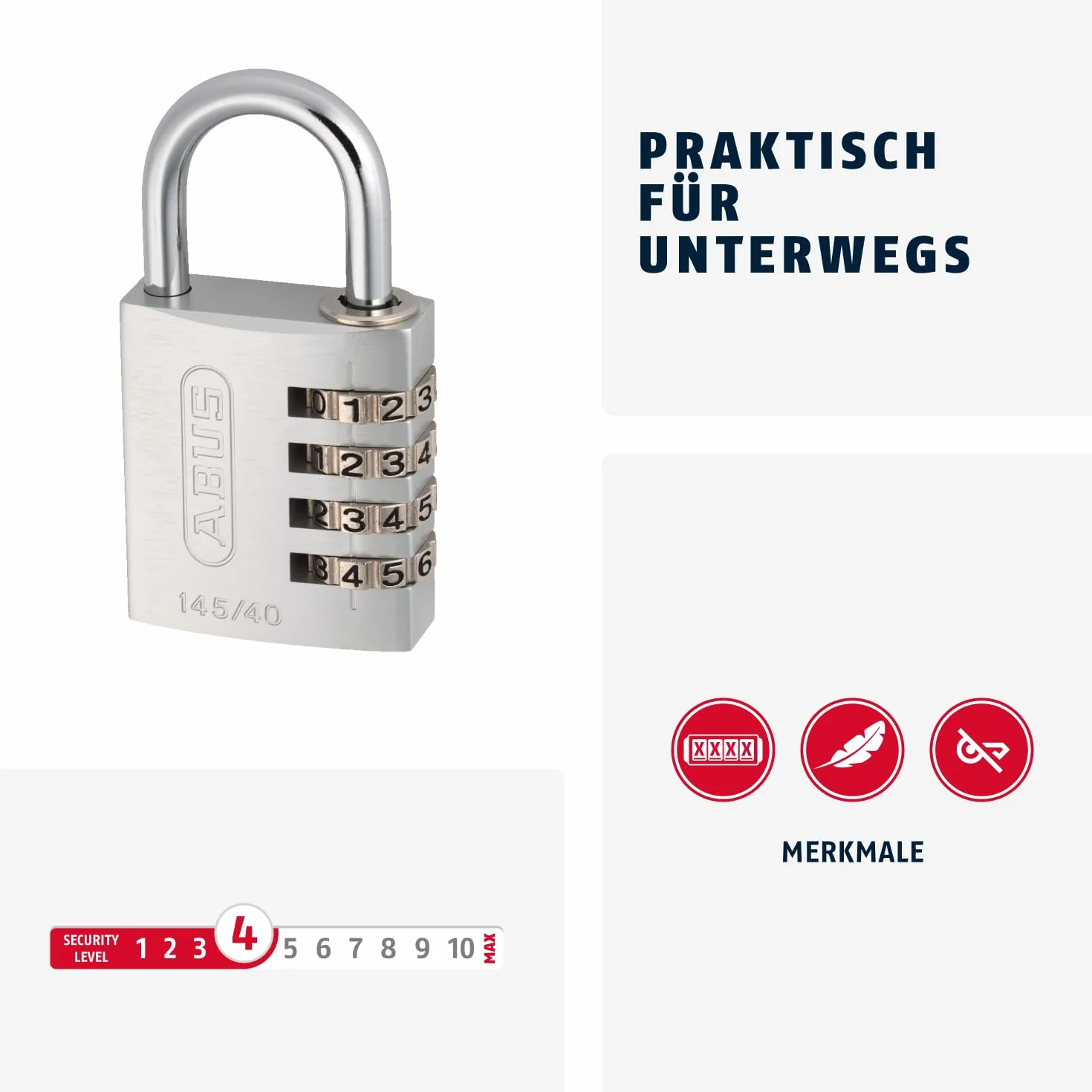 Abus Ab145/40 Kłódka z Zamkiem Szyfrowym Niebieski 2 x 5 x 10 cm