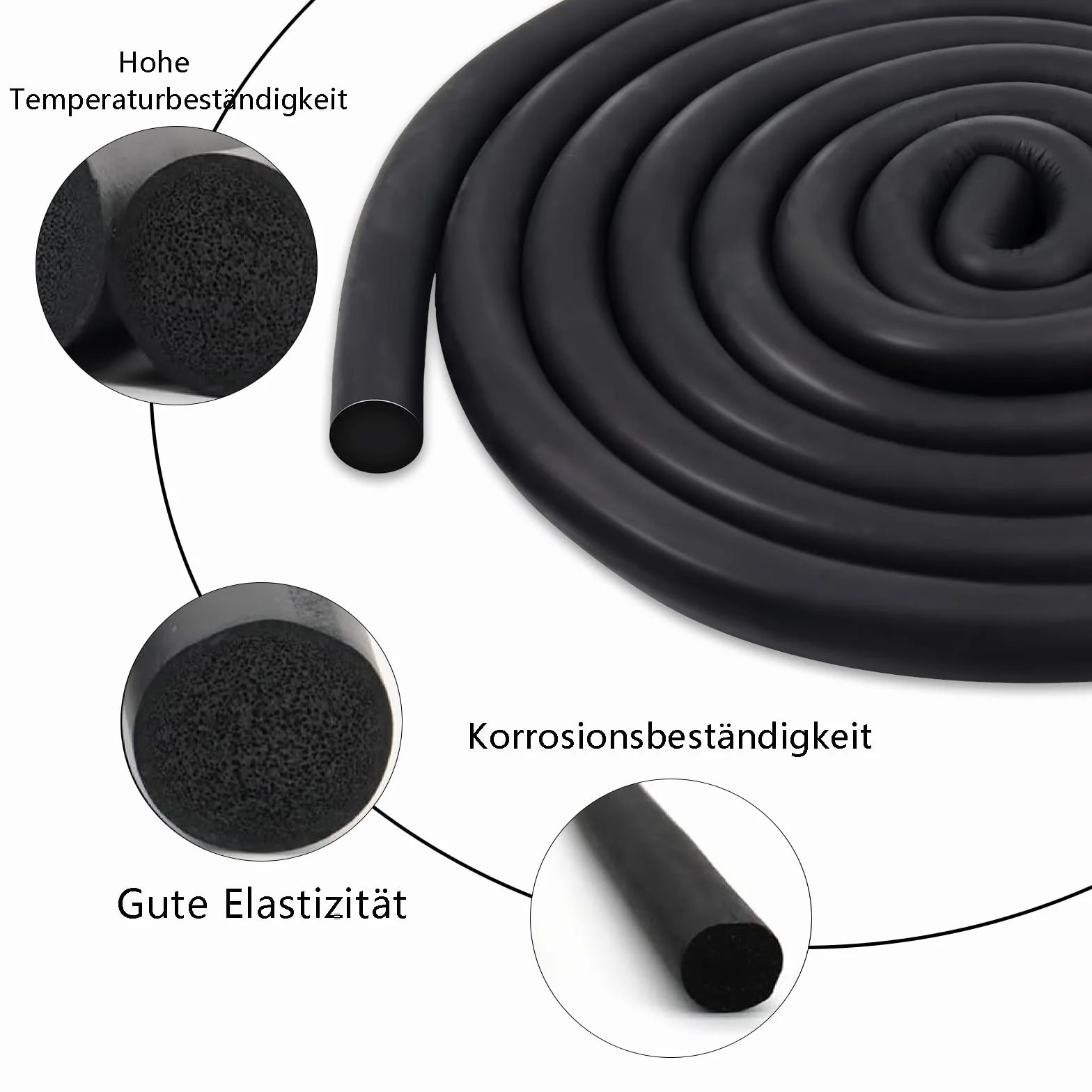 Uszczelka gumowa okrągła 10 m x Ø 10 mm odporna na wysokie temperatury
