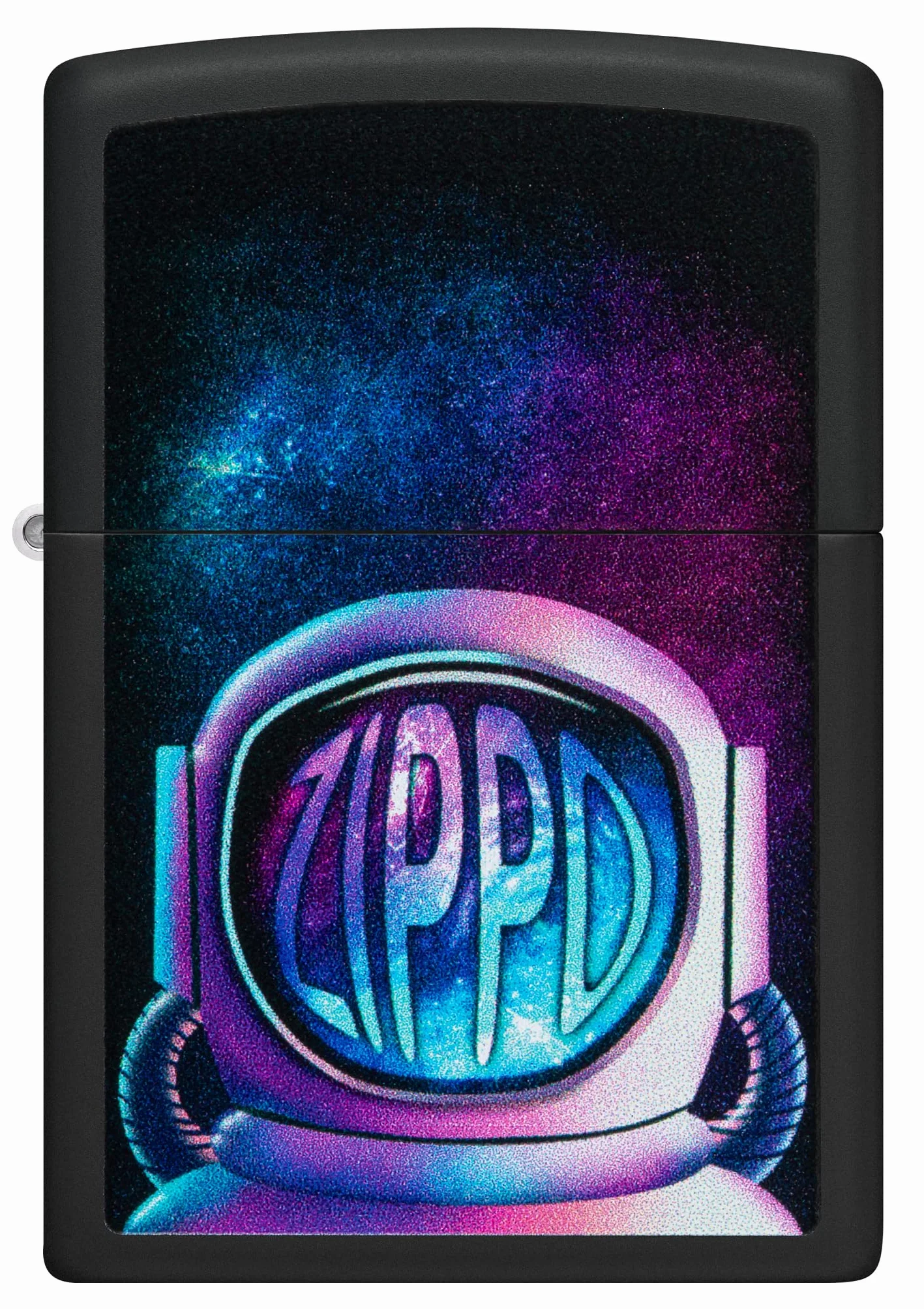 Zippo Astronaut Zapalniczka Sztormowa, Kolorowy Nadruk, do Napełniania, Wielokrotnego Użytku, Wiatroodporna Konstrukcja, Pudełko na Prezent, Wykonano w USA, Kolor Czarny Matowy (Black Matte)