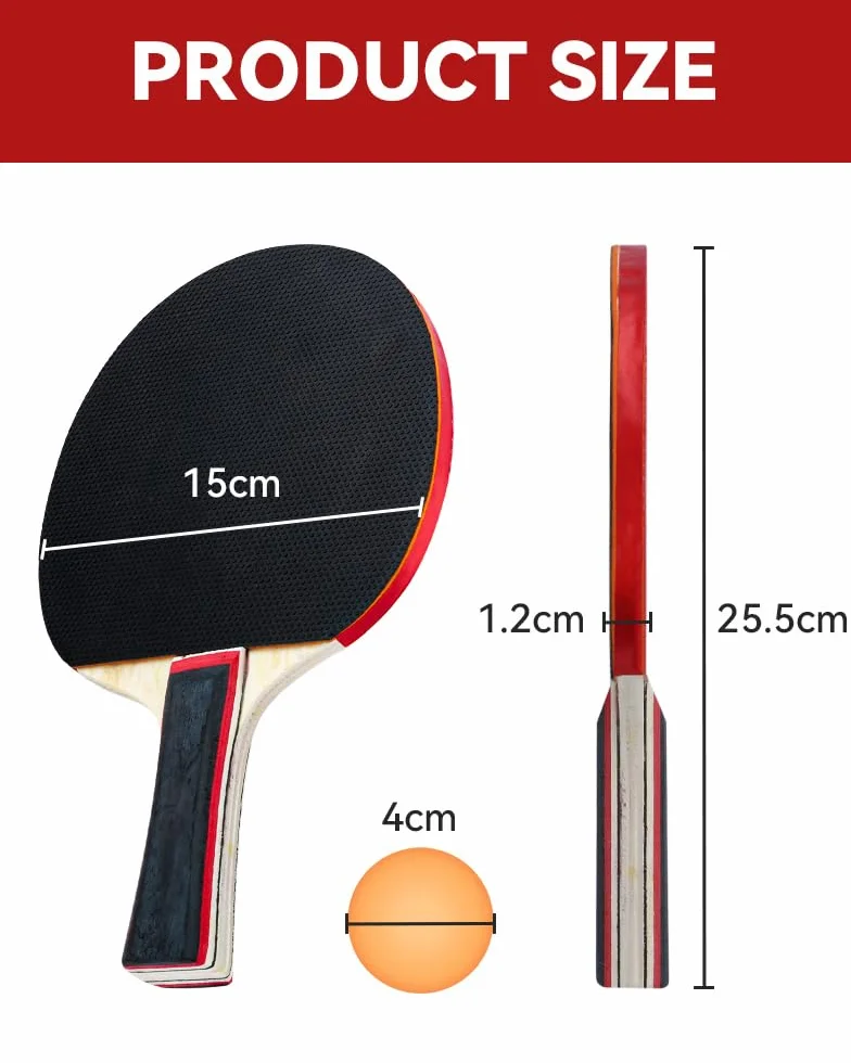 Rakieta do ping-ponga, zestaw tenisa stołowego dla dorosłych, 2 rakiety i 3 piłki, torba do przenoszenia, sportowcy, treningi, hobбисты
