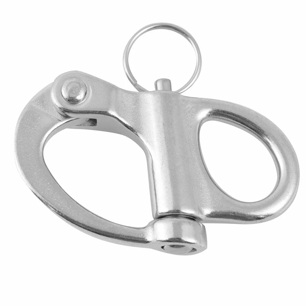 Quick Release Clasp, Marine Boat Rigging Stainless Steel Fixed Snap Shackle Quick Release With Round Ring, Boat Shackle Rigging Snap