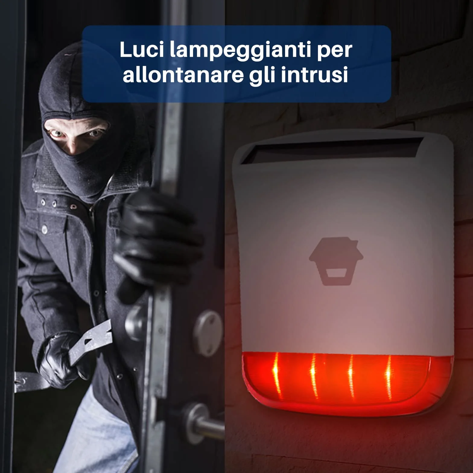 Chuango SPS-260 Bezprzewodowa syrena słoneczna alarm antykradzieżowy 110 DB czerwone światło stroboskopowe