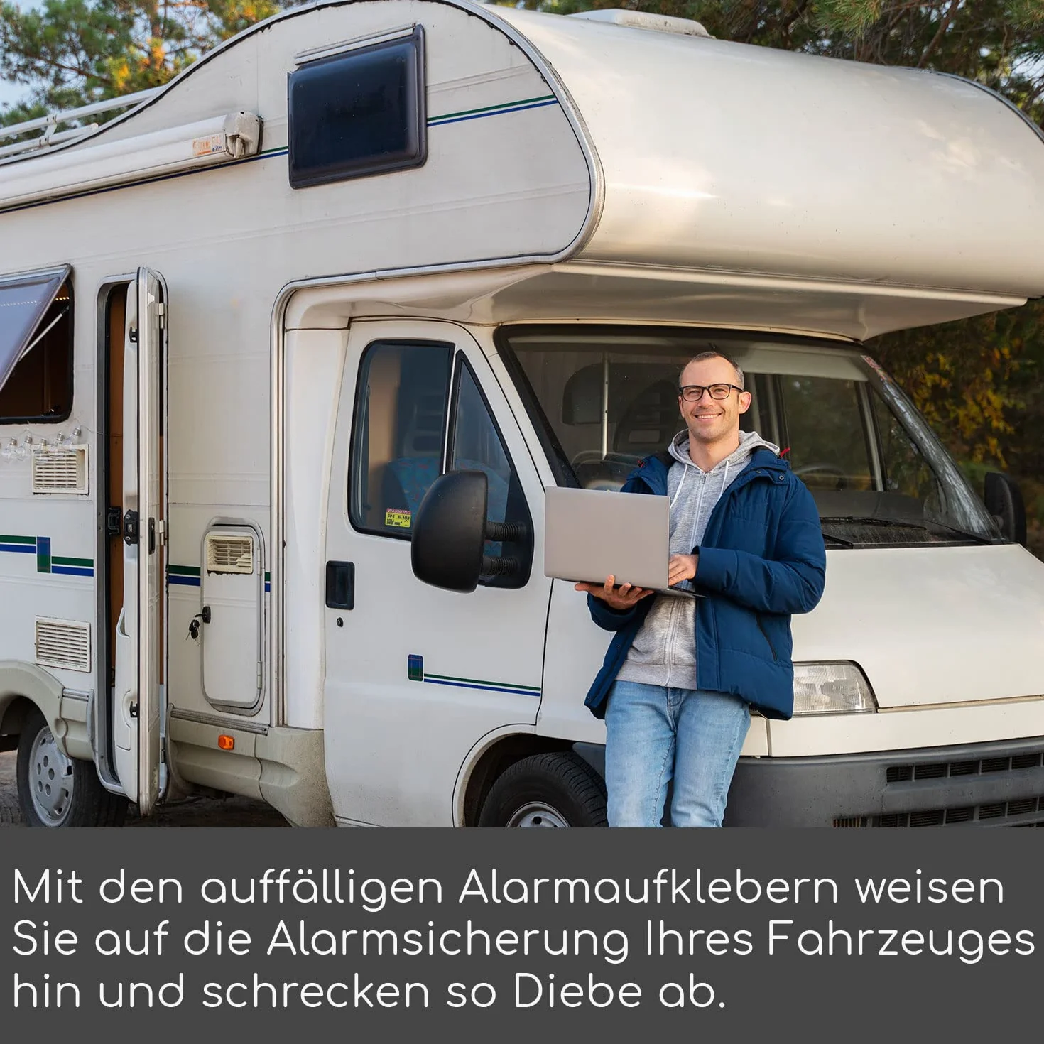 Naklejki sygnałowe System alarmowy GPS Tracking 6 x 4 cm Ostrzeżenie Alarm GPS Chroniony Camper Caravan