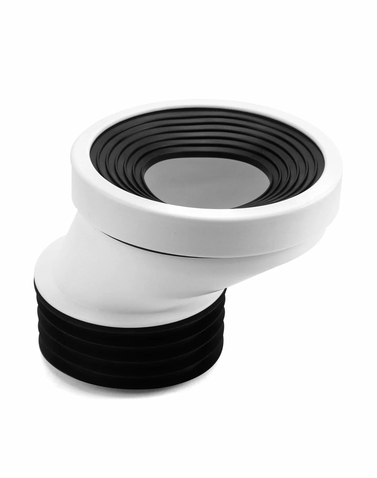 QWORK 50 mm przesunięcie rury przyłączeniowej do WC, tworzywo sztuczne białe