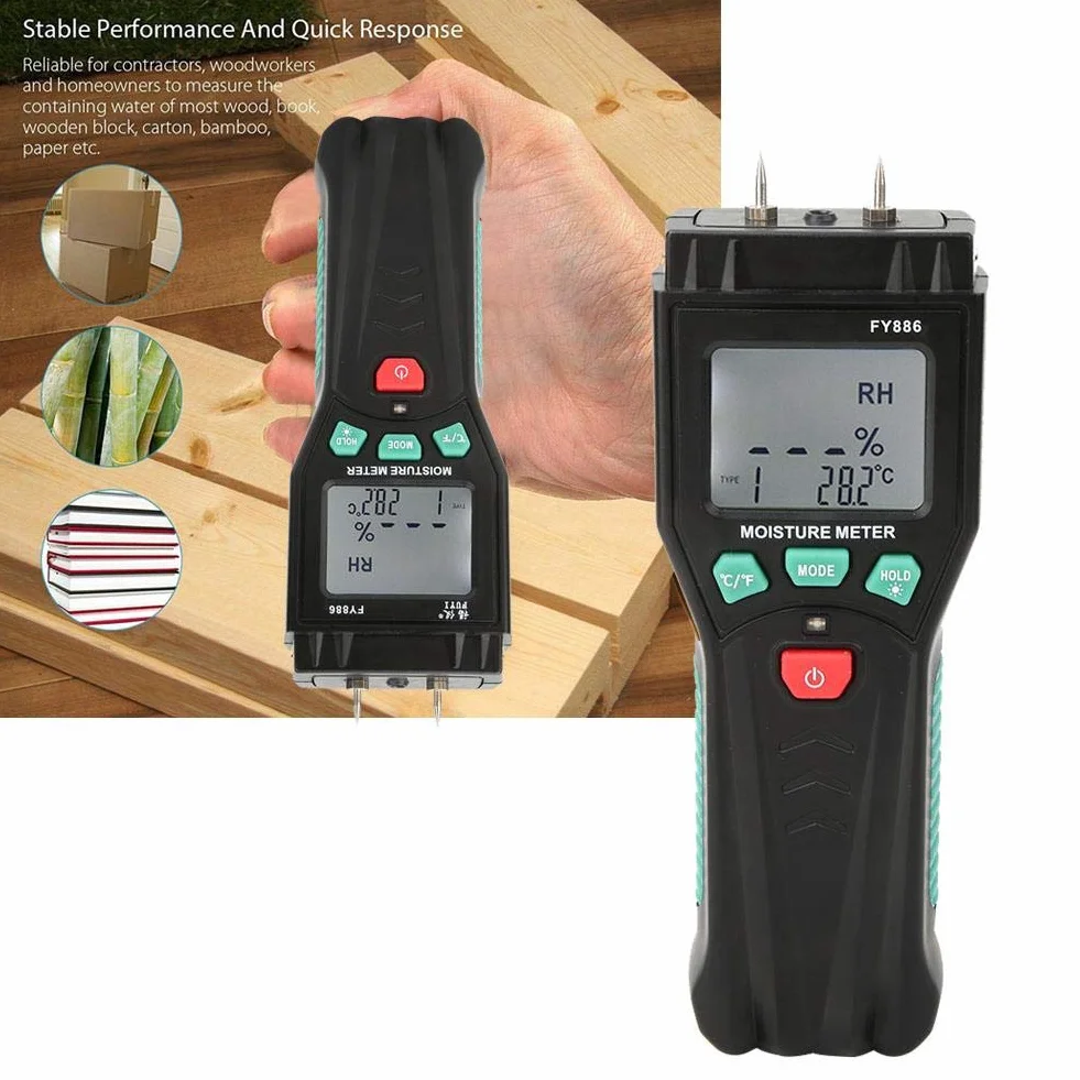 Czujnik wilgotności drewna miernik tester z wyświetlaczem LCD