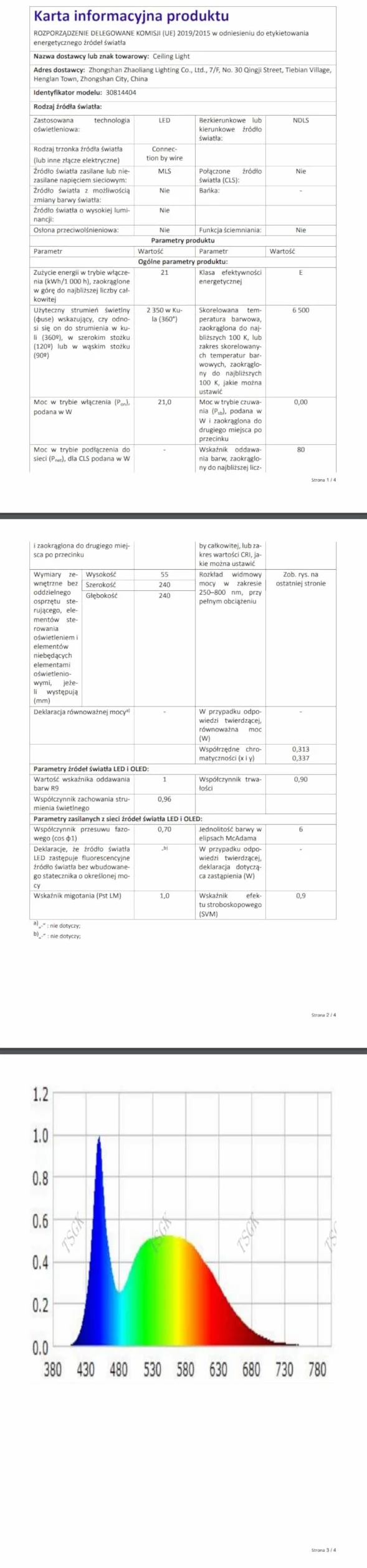 DELIPOP Nowoczesna lampa sufitowa LED, 21 W, 2350 lm, akrylowa kwadratowa lampa sufitowa, czarno-białe oświetlenie sufitowe do przedpokoju, biura, sypialni, kuchni, salonu, zimna biel, 6000 K