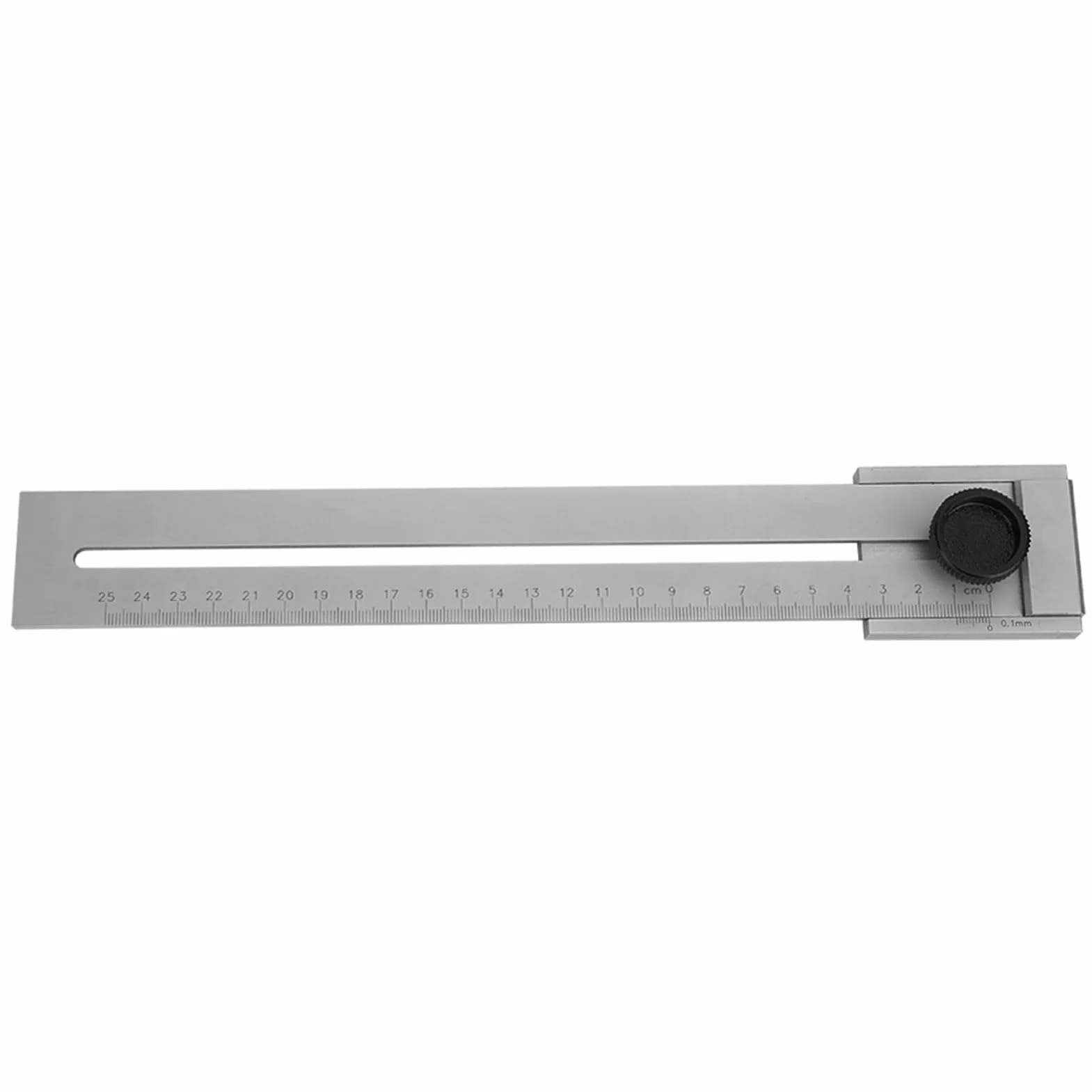Linijka Pomiarowa 0-250 mm, Dokładność 0,1 mm, Narzędzie z Gałką, Widoczna Skala
