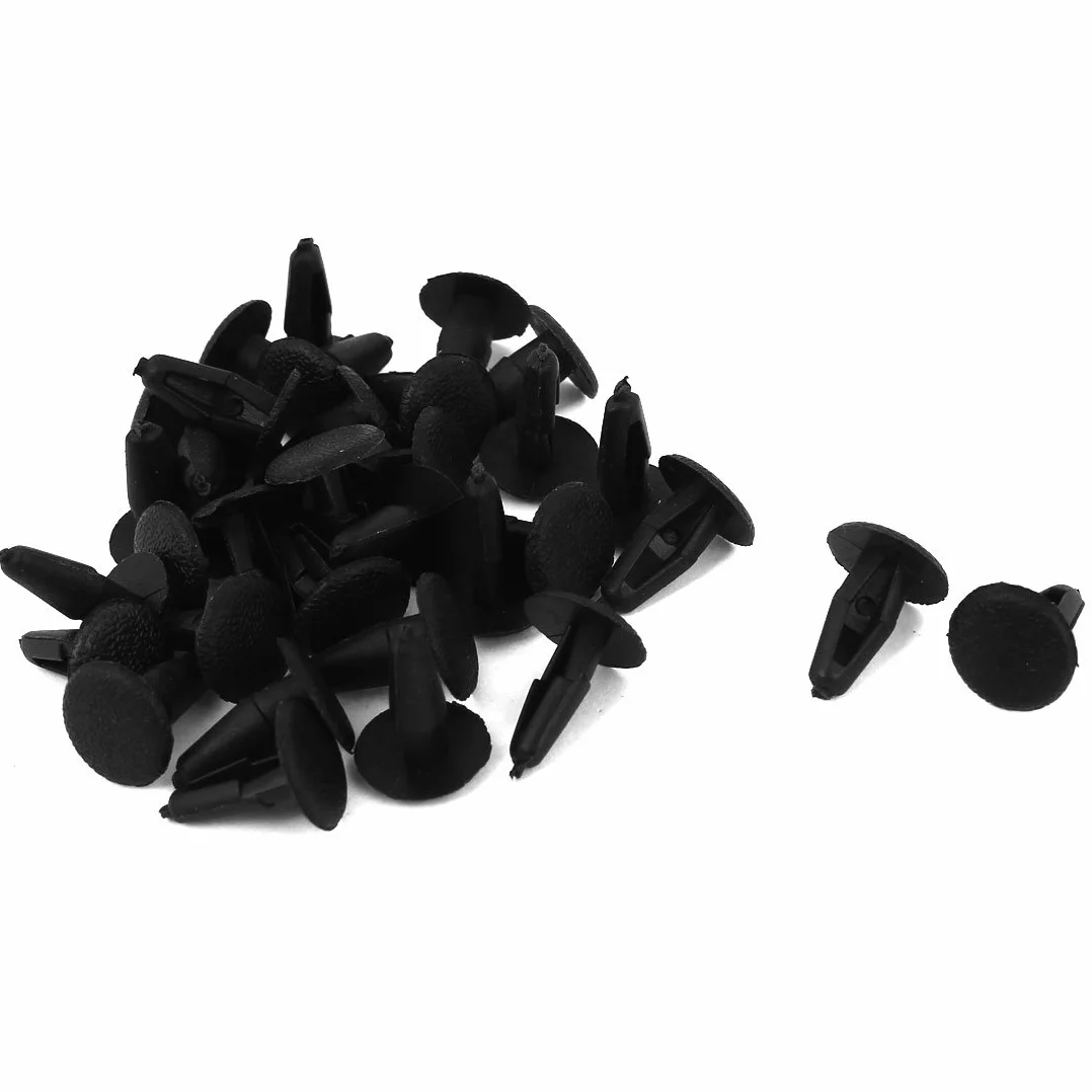 sourcingmap 32 szt. czarne plastikowe nity klips 3 mm x 5 mm x 13 mm