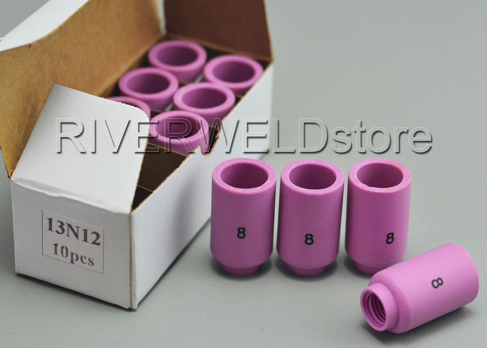 RIVERWELD Dysze TIG Ceramic Cup 13N12 8# 12,5mm Dla Uchwytów Spawalniczych TIG Pakiet 10 Sztuk