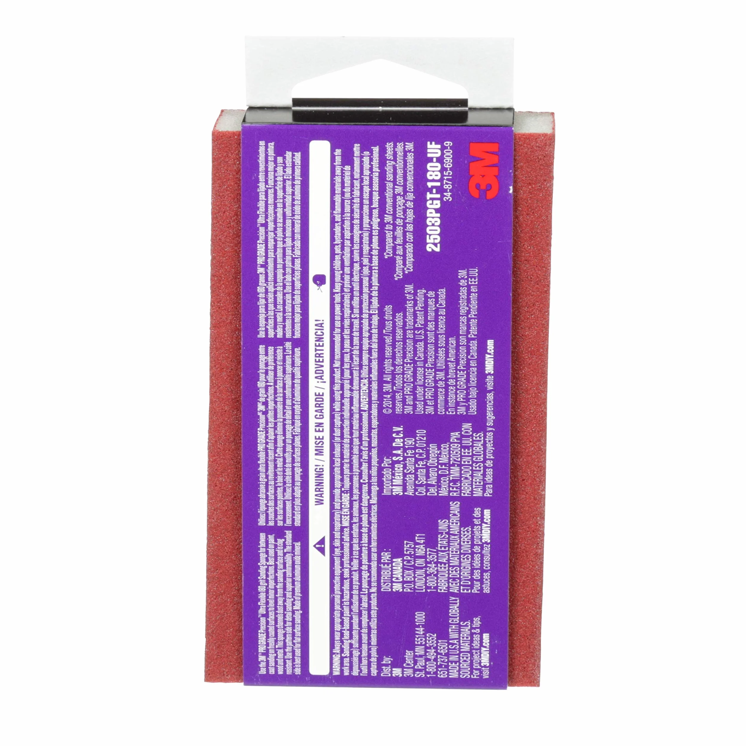 3M Precyzyjna gąbka szlifierska Pro Grade 180 2503TRI-180-CH 11,5 cm x 6,4 cm x 2,5 cm 12 szt