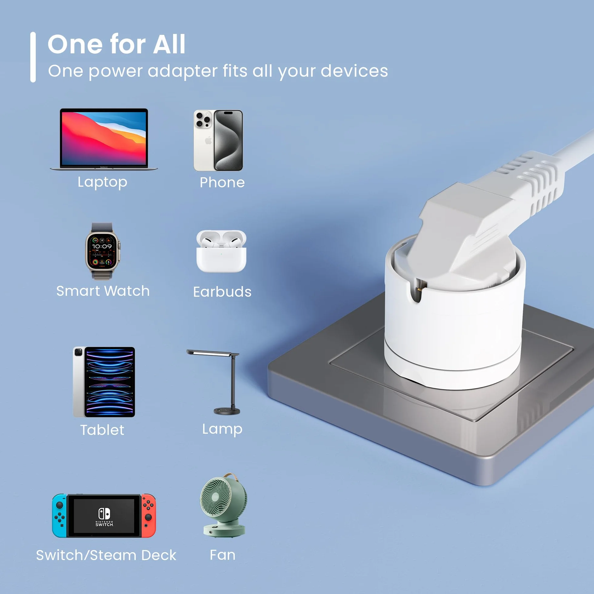 Ewent Adapter Schuko/Italiana 16 A - wtyczka i gniazdo 1500 W, biały