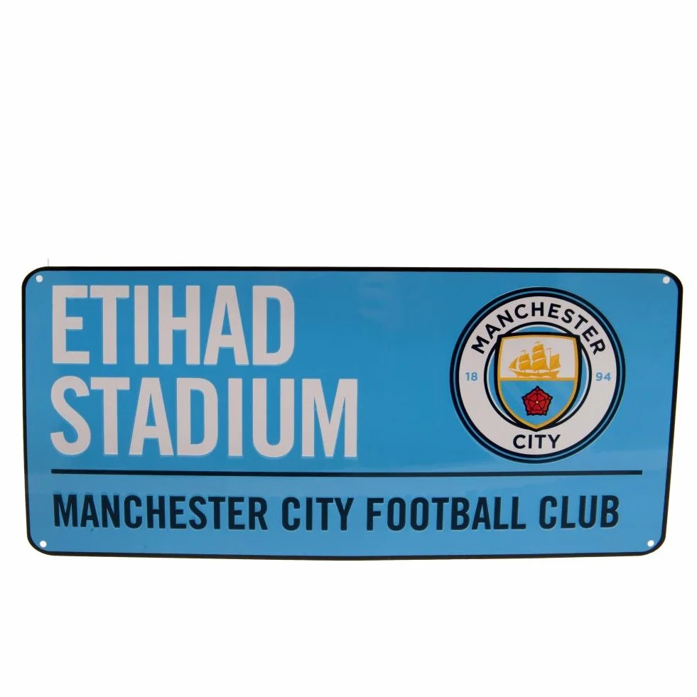Manchester City FC Oficjalna piłka nożna kolorowy metalowy znak uliczny
