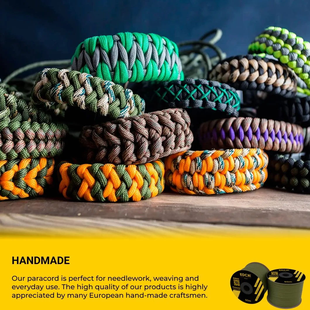 Paracord 4mm 100% Nylonowa Lina 550 Typ III 35 kolorów 10m 15m 30m 50m 100m 300m