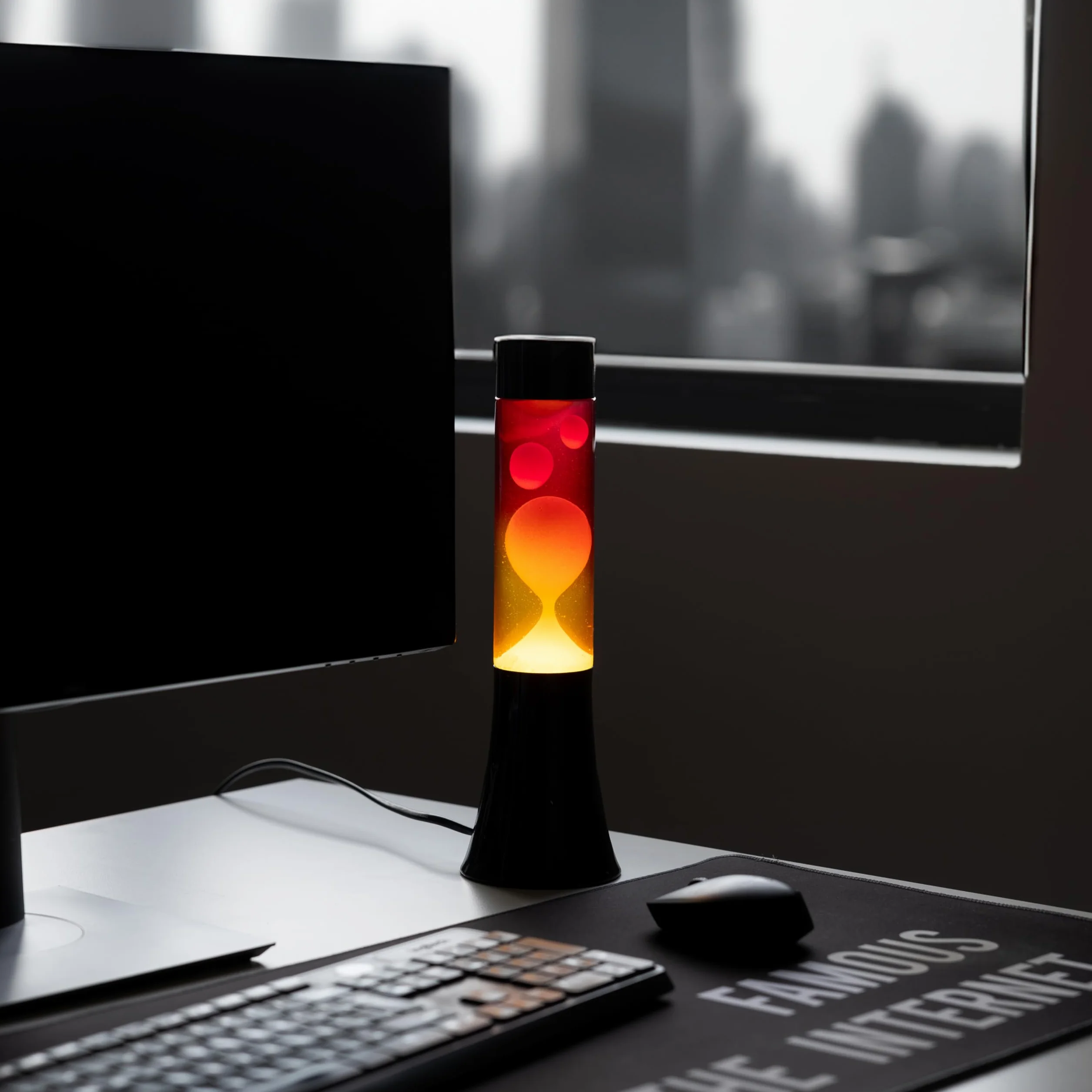 Fisura Lampa Lawowa Gradient 30 cm Czarna Podstawa Szkło Gradientowe