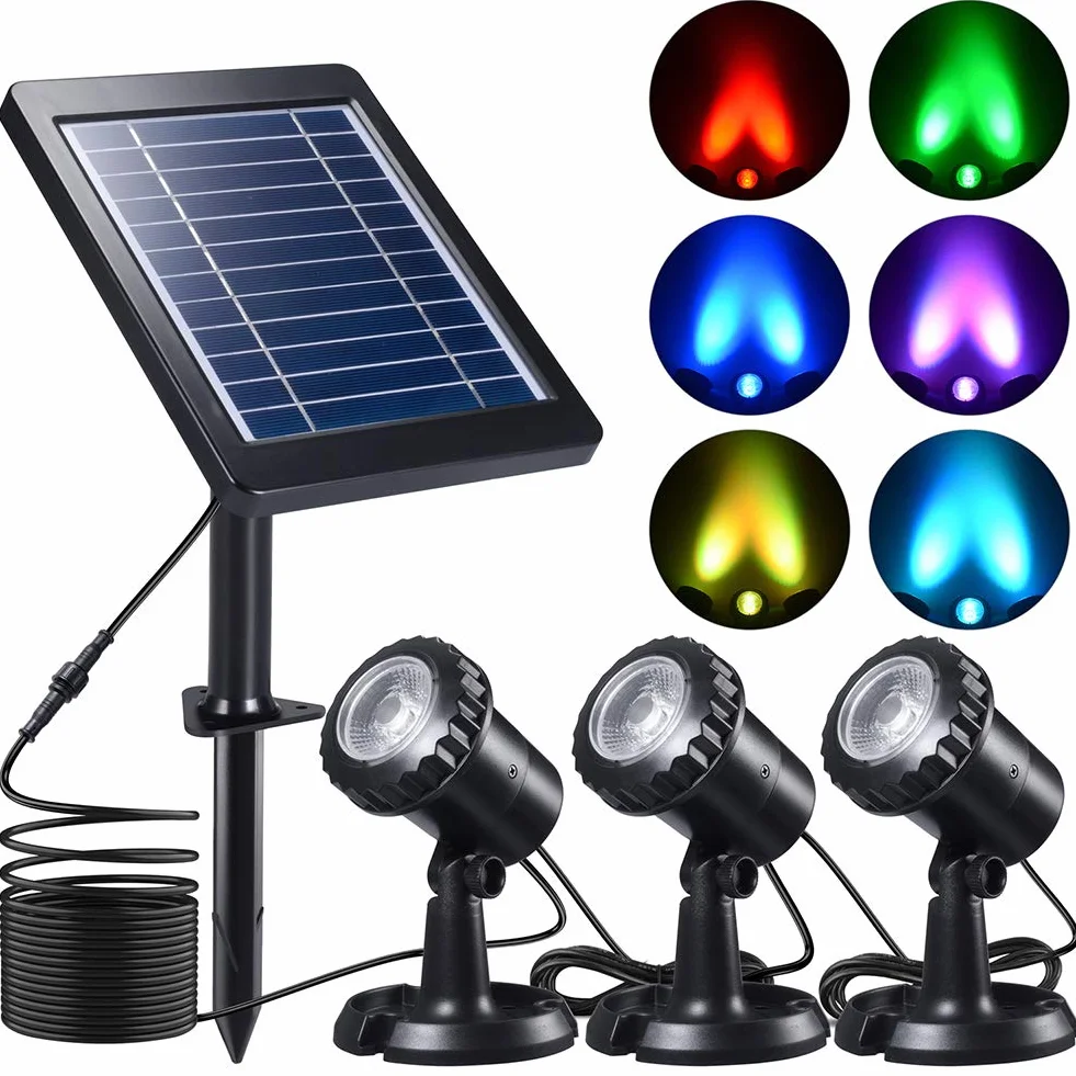 PChero Solarne oświetlenie stawowe zanurzalna lampa IP68 do stawu ogrodu