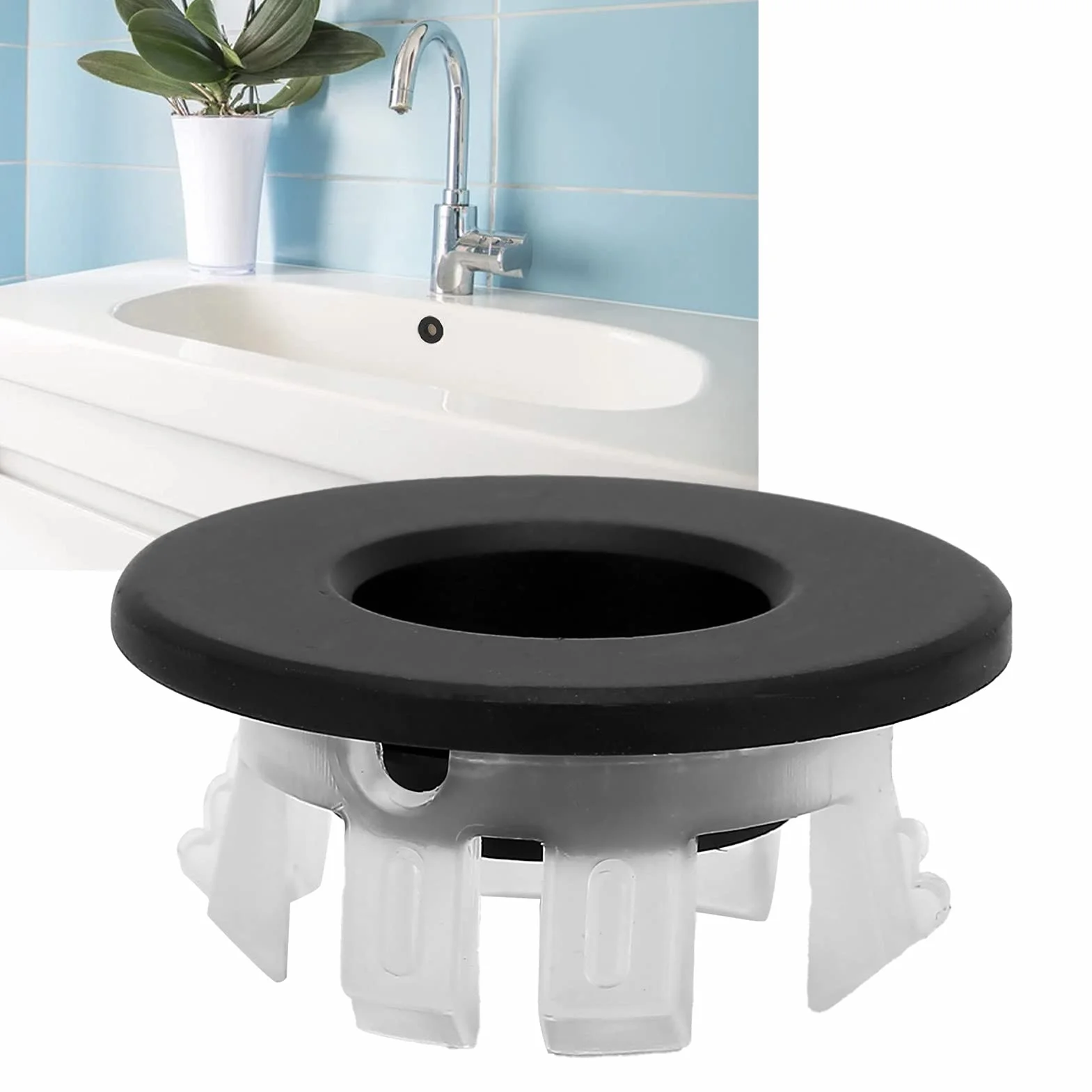 Miedziany pierścień ochronny do wanny z ceramiczną listwą, czarny akcesorium łazienkowy