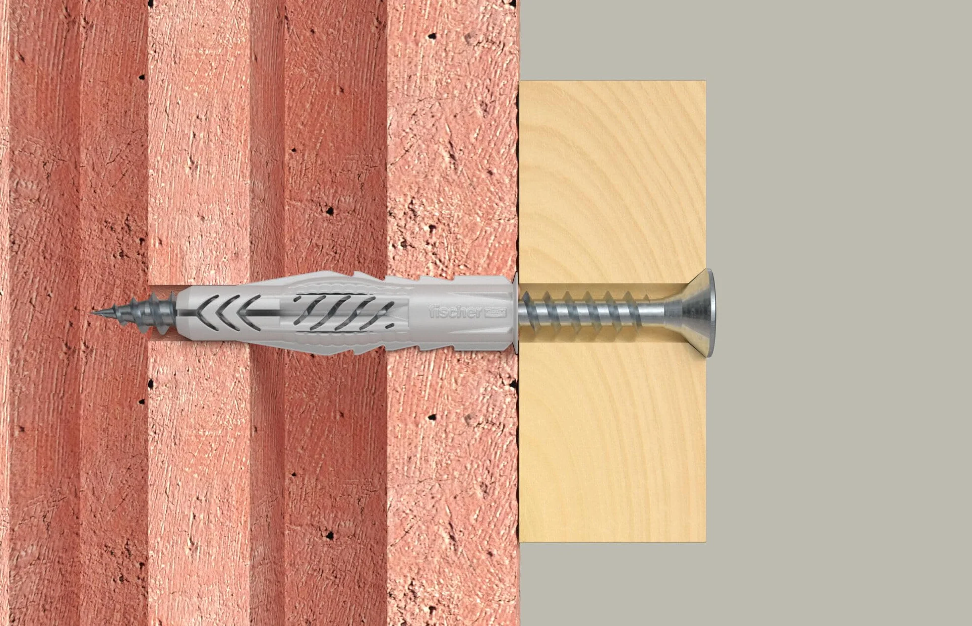 Fischer Zestaw UX 544257 kołków z śrubami do mocowania na pełnej ścianie, cegła perforowana, płyta gipsowo-kartonowa