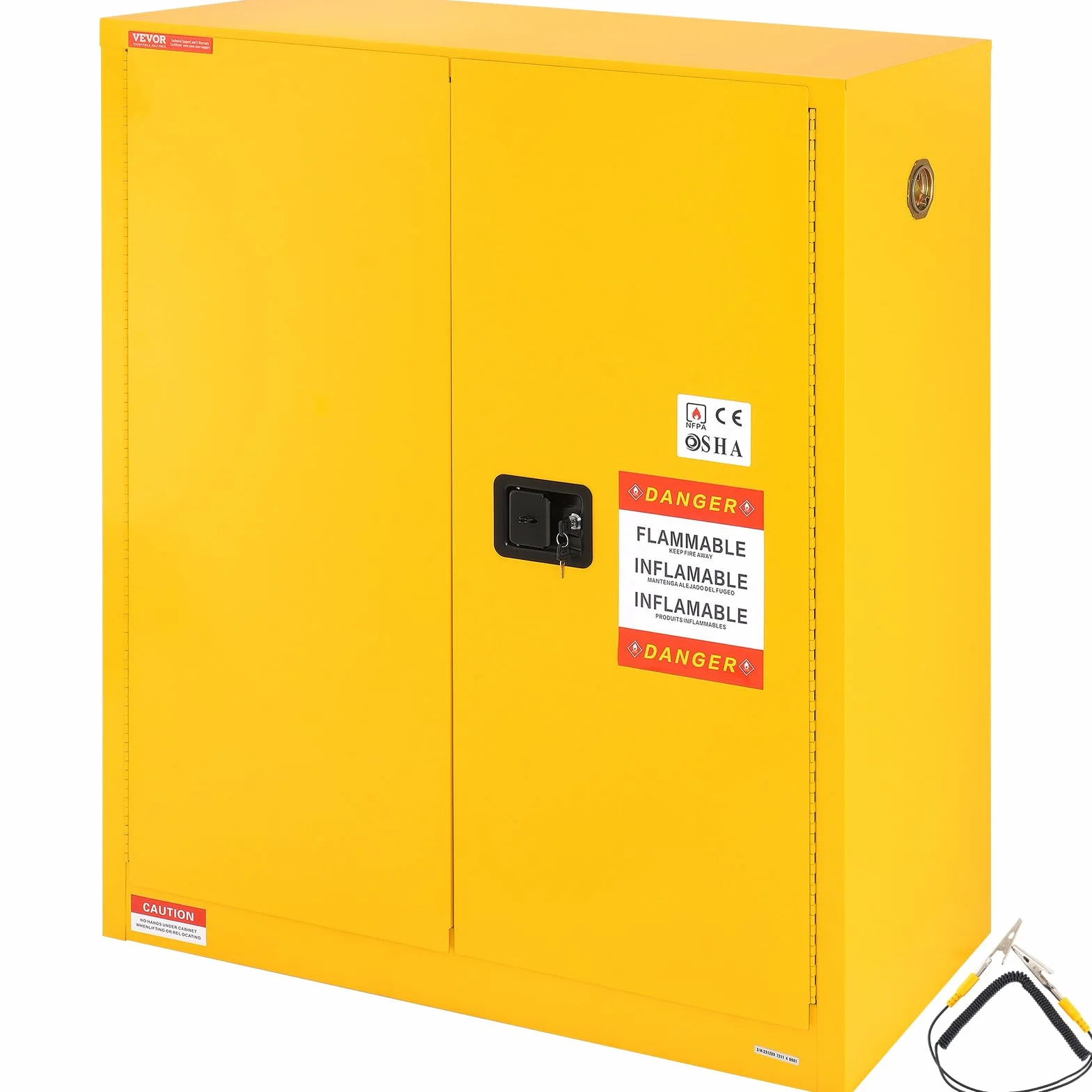 VEVOR Szafka bezpieczeństwa na produkty łatwopalne 113,6 l 109,5 x 46 x 127,3 cm ognioodporna stal walcowana na zimno