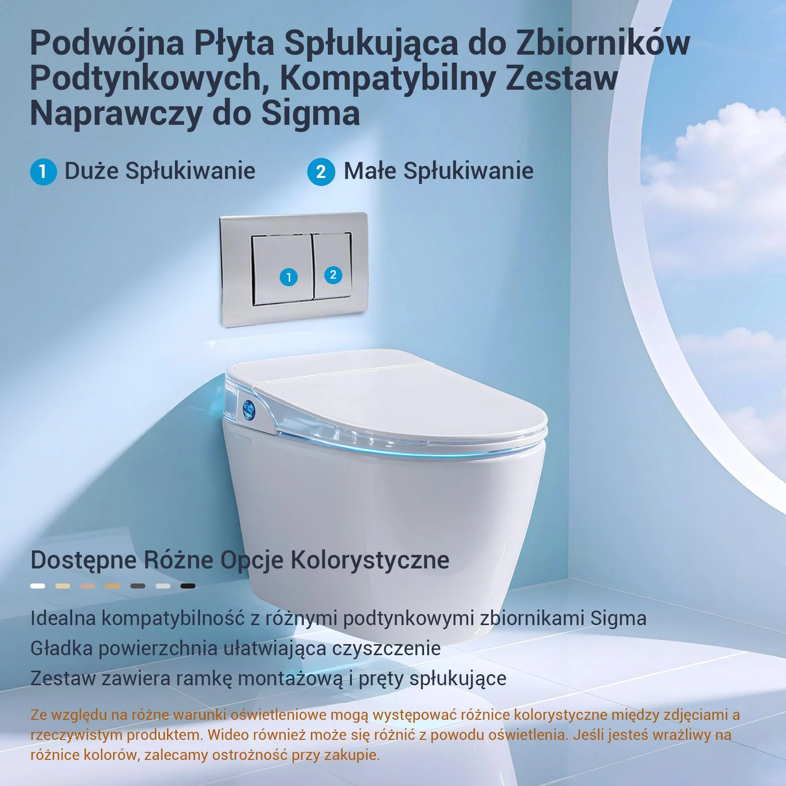 Panel Przycisków Do WC Geberit Sigma 01 20 30 UP300 UP320 245x164 mm Chromowana